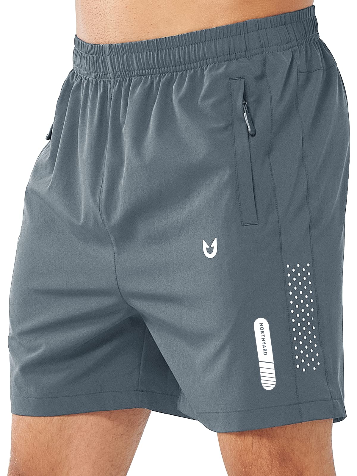 NORTHYARD Men's Athletic Running Shorts Gym Workout 7"/9"/5" Quick Dry Lightweight Sports Basketball Tennis 3 Zipper Pockets