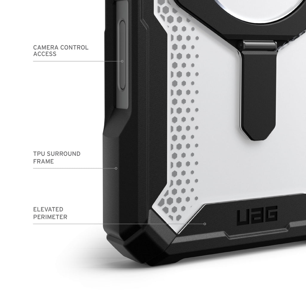 URBAN ARMOR GEAR UAG Designed for iPhone 16 Pro Max Case 6.9" Plasma XTE - Compatible with MagSafe Charging & Kickstand Rugged Shockproof Anti-Slip Military Grade Protective Cover, Black/Clear