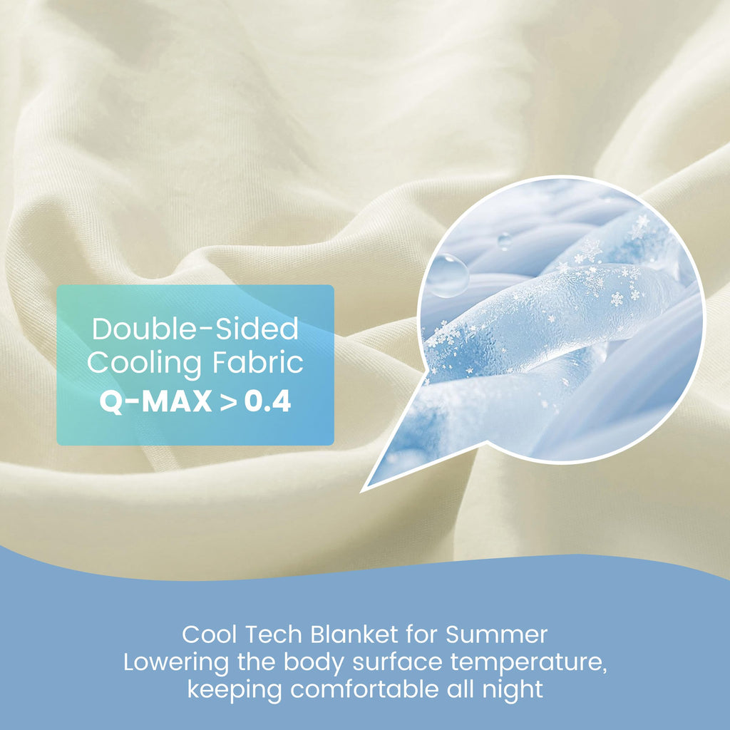SNOWMAN Cooling Comforter Twin XL Size Double-Sided, Soft Cooling Blanket for Hot Sleepers, Cold Touch Fabric Summer Quilt, Lightweight Q-Max>0.4 Silk Smooth (Blue/Grey, 60"x90")