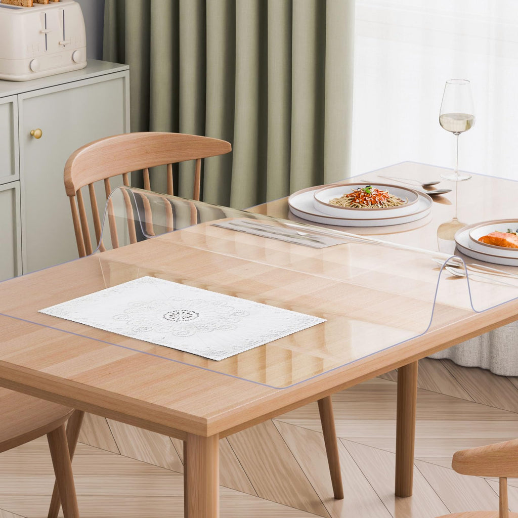 VEVOR Clear PVC Square Tablecloth, 12" x 12", 1.5mm Thick, Waterproof, Stain Resistant, Durable, Desk, Coffee Table, Dining Room Table