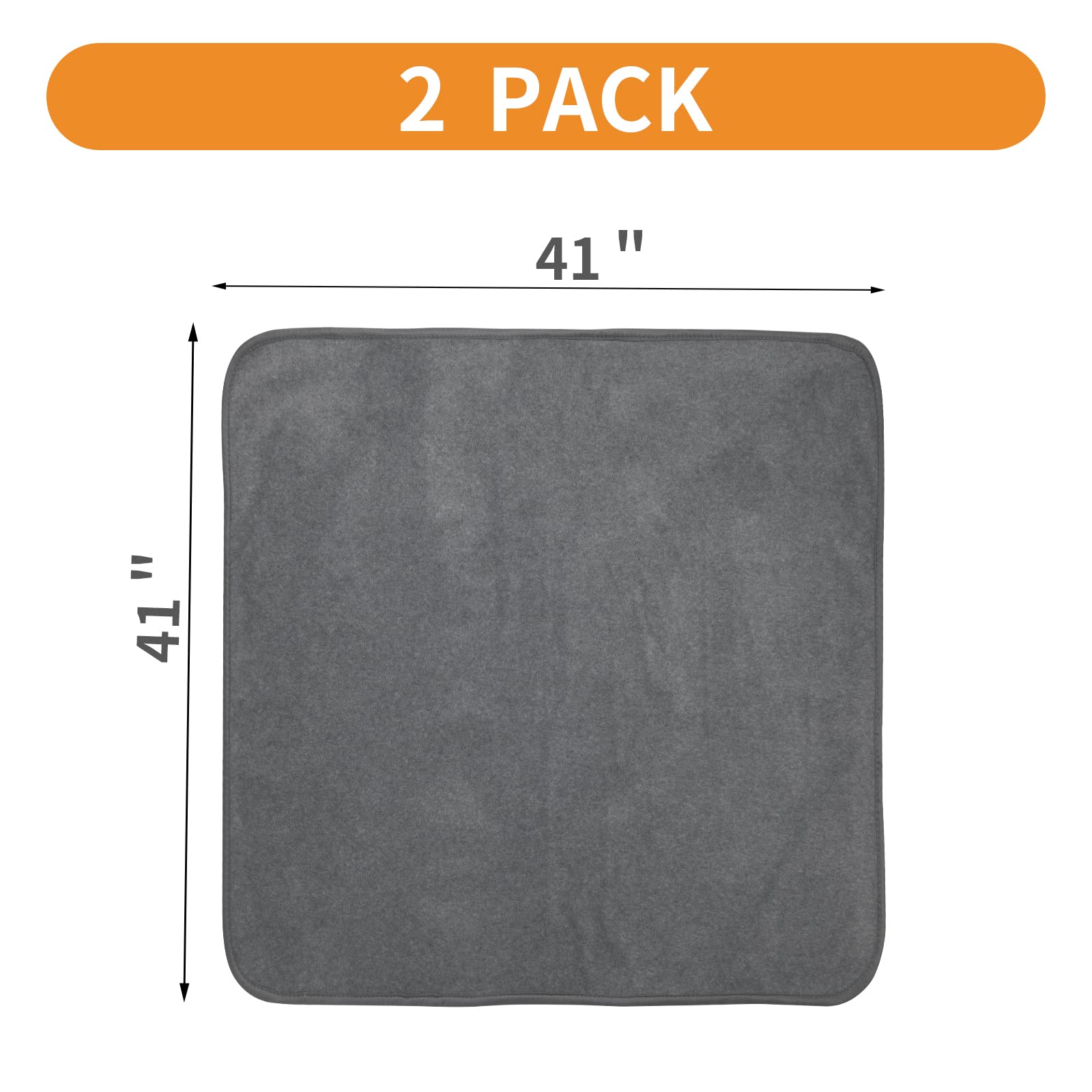 LOOBANI Washable Pee Pad for Dogs, 2 Packs Non-Slip Puppy Training Pads, Fast Absorbent Pet Whelping Pads, Puppy Playpen Mat for Incontinence, Housebreak, Crate, 31x36in, Gray
