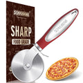 SCHVUBENR Premium Pizza Cutter Wheel - Ultra Sharp Stainless Steel Pizza Slicer with Non-Slip Soft Grip Handle - Multi-Purpose Cutter for Pizza, Dough & Pastry - Dishwasher Safe, Easy to Clean - Black