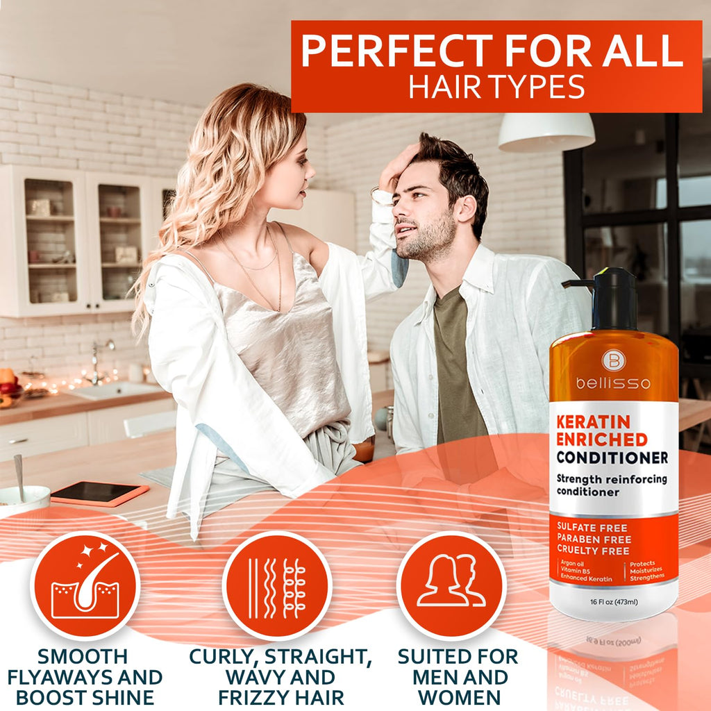 Apple Cider Vinegar Conditioner - Sulfate Paraben and Silicone Free - For Dry, Damaged and Oily Hair - Anti Dandruff Product for Fine Itchy Scalp Build Up - Cleansing Treatment for Women and Men