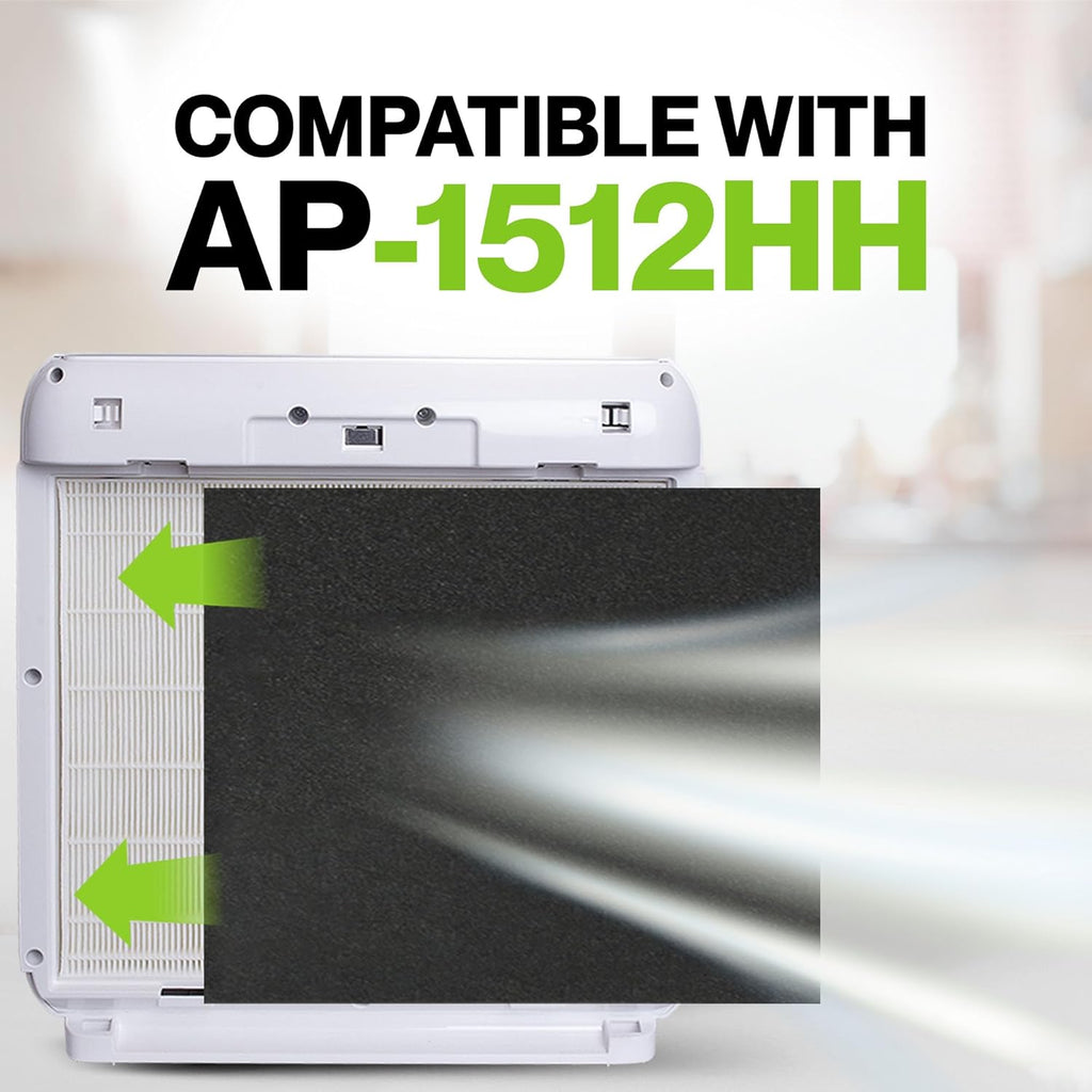 AP-1512HH HEPA Set Compatible with Coway Filter - 2 Year Supply - Compatible with Coway Airmega AP-1512HH & Airmega Filter Replacement - Helps Remove Smoke, Dust, Pollen, Dust, Debris, Pet Dander