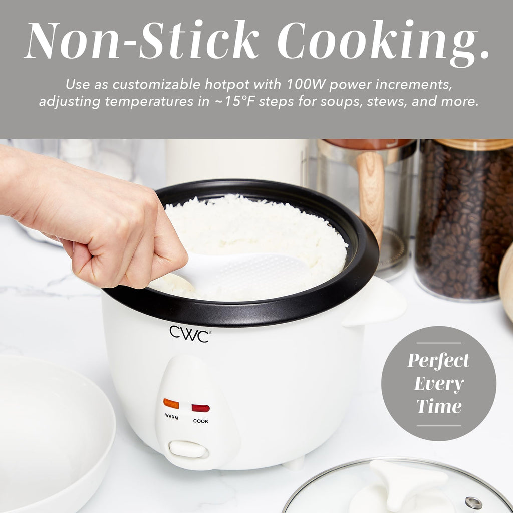 COOK WITH COLOR 6 Cup Rice Cooker 300W - Effortless Cooking and Perfectly, Cooks 3 Cups of Raw Rice for 6 Cups of Cooked Rice, Floral Blue