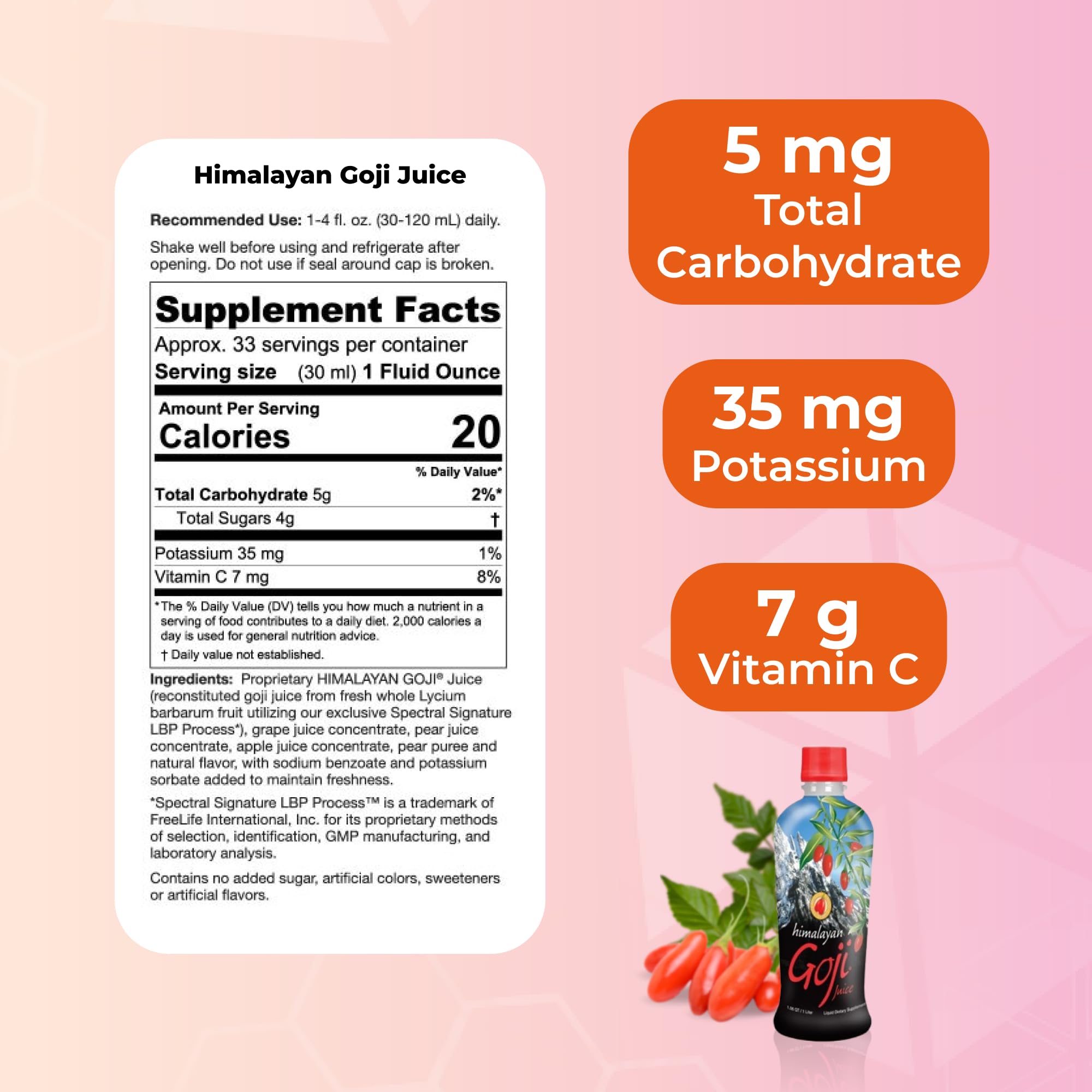 Youngevity Himalayan Goji Berry Juice – Premium Quality 100% Natural Goji Juice – Vitamin and Antioxidant Rich Superfruit Supplement – No Added Sugar, Flavours, Additives (1 Liter) (Pack of 1)