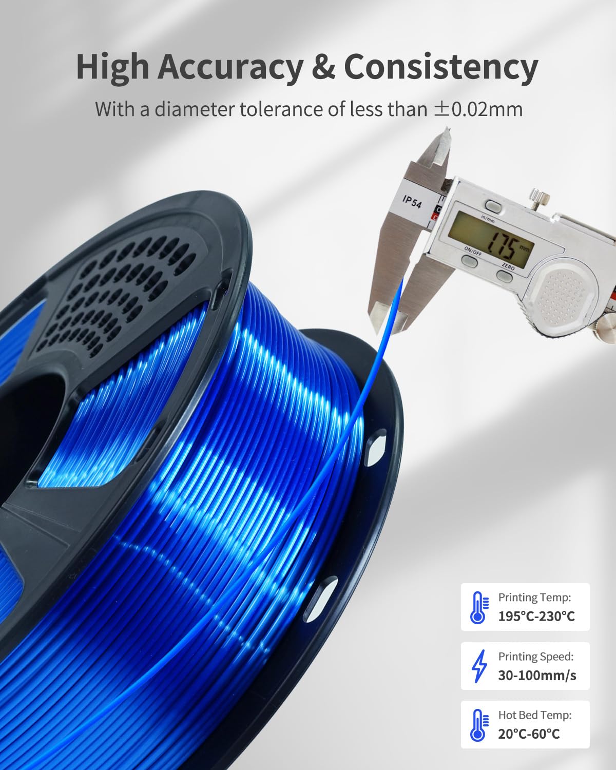 PLA Filament 1.75mm, 3D Printer Filament 1kg Spool (2.2lbs), Neatly Wound, +/- 0.02mm Precision, No Clog/Bubble, Excellent Layer Adhesion, Fits Most FDM Printers, Apple Green