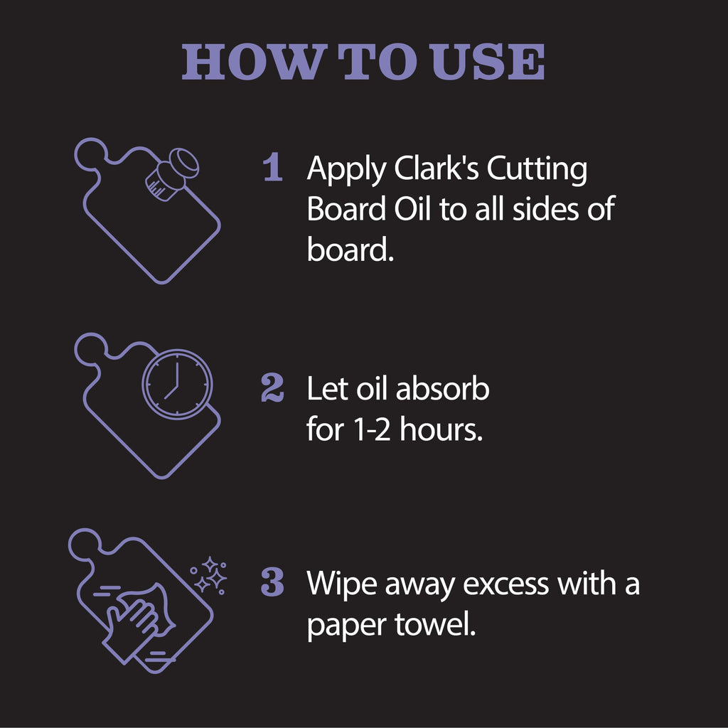 CLARK'S Cutting Board Care Kit with Coconut Oil - Includes Butcher Block Oil and Wax - Made with Refined Coconut Oil, Natural Beeswax, and Carnauba Wax - For Kitchen Countertops and Butcher Blocks