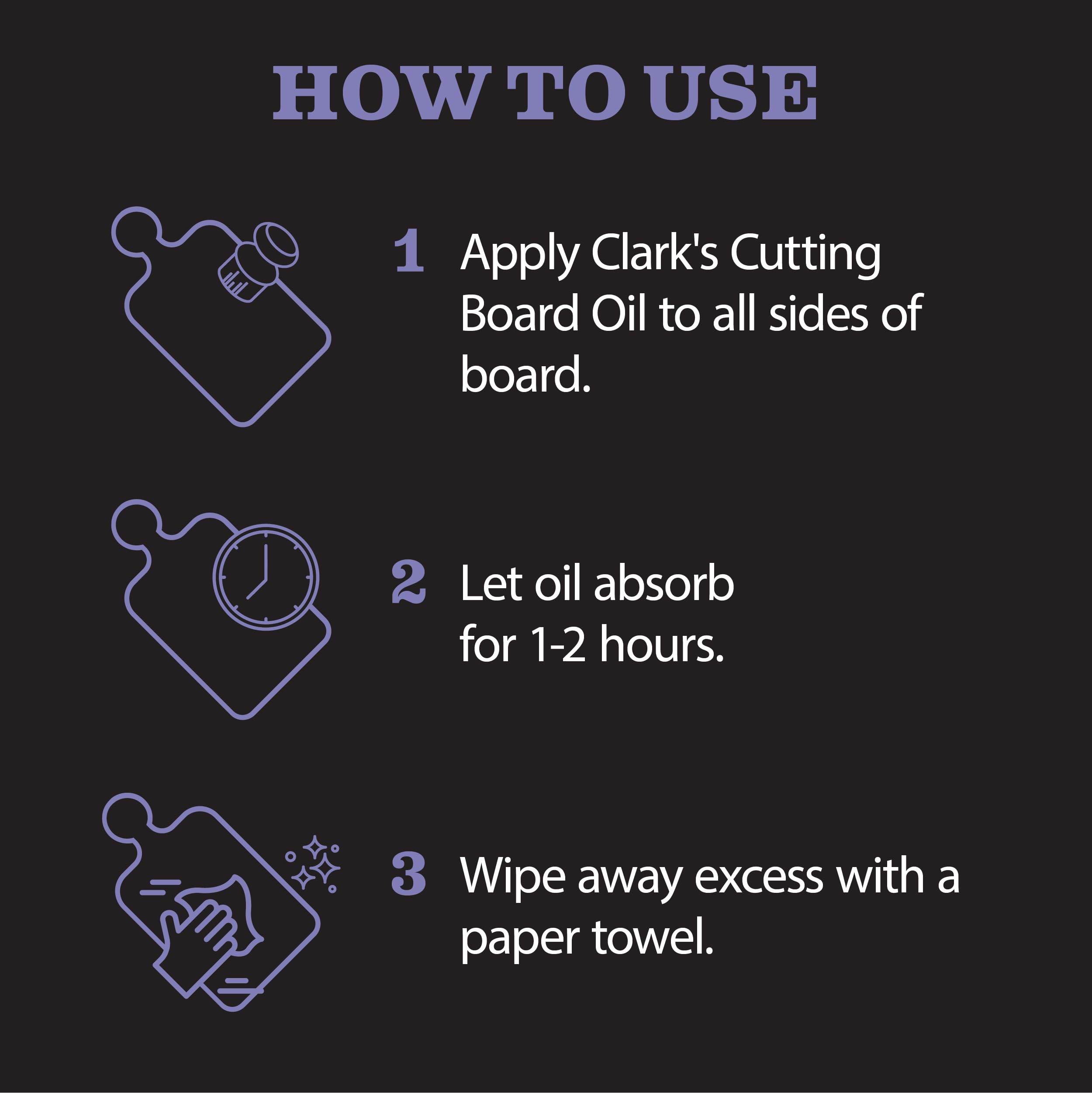 CLARK'S Cutting Board Care Kit with Coconut Oil - Includes Butcher Block Oil and Wax - Made with Refined Coconut Oil, Natural Beeswax, and Carnauba Wax - For Kitchen Countertops and Butcher Blocks