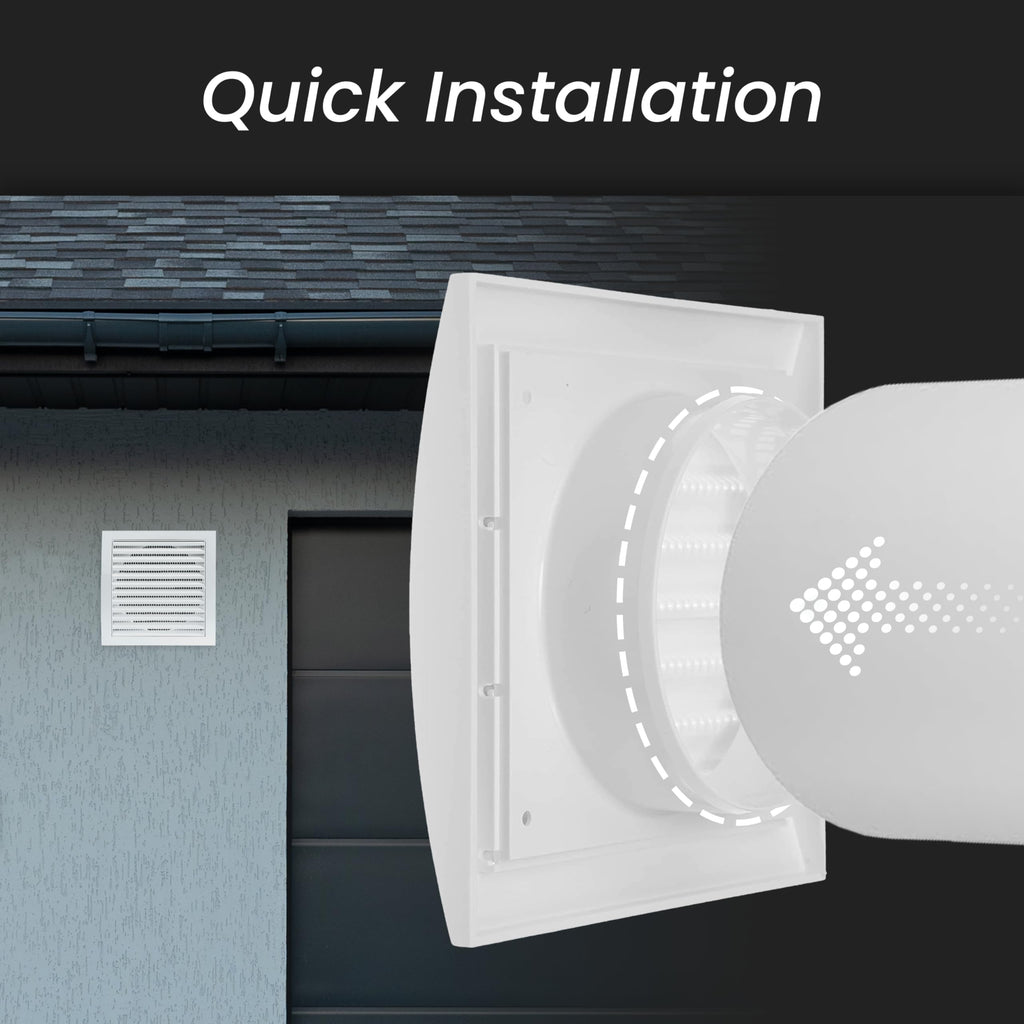 Repa Market 4 Inch Anthracite Dryer Vent Hood/Duct Cover for Walls or Ceiling/ABS Plastic Louvered Air Grille with Built-In Mesh Screen/Exhaust and Dryer Vent Covers for Indoor & Outdoor Use