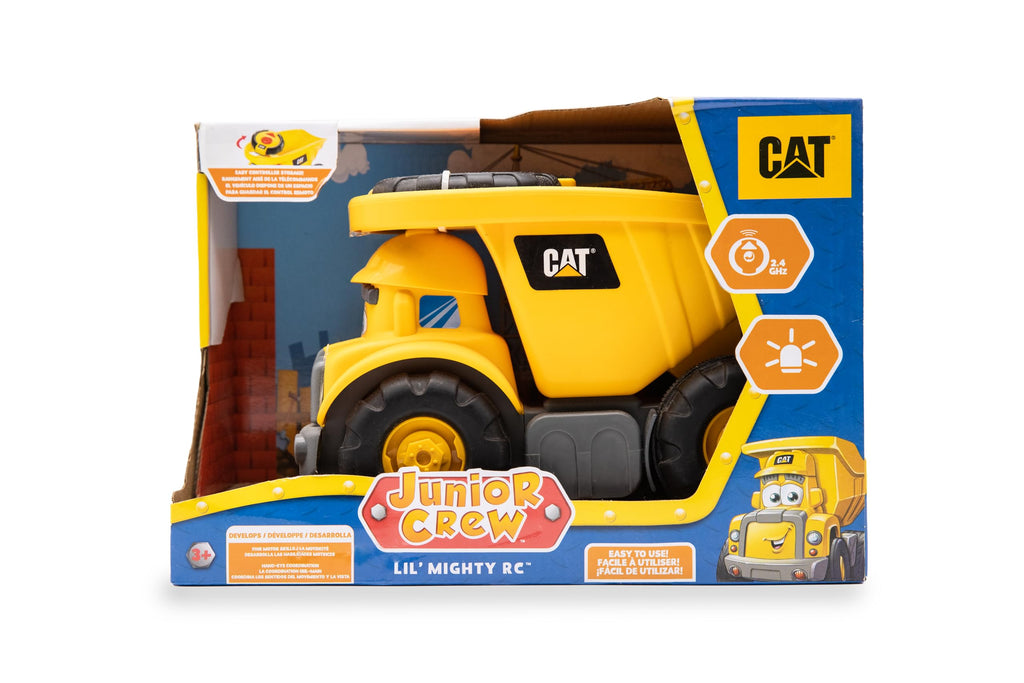CAT Construction Toys, Junior Crew Lil' Movers Remote Control Truck, RC Car + Dump Truck, Working Headlights, with Child Friendly Controller