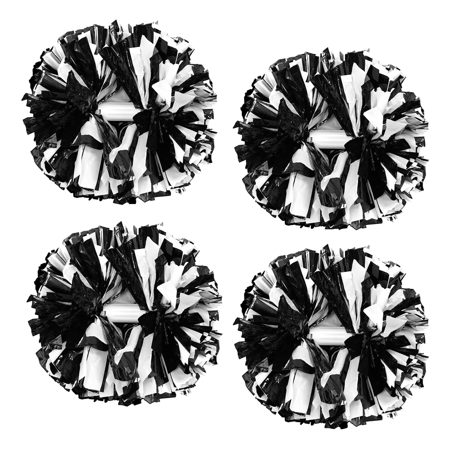 4Pcs Metallic Cheerleading Pom Poms, Creatiee 2 Pair Cheerleader Cheering Squad Pompoms for School Sports Dance Games Team Spirit Cheer