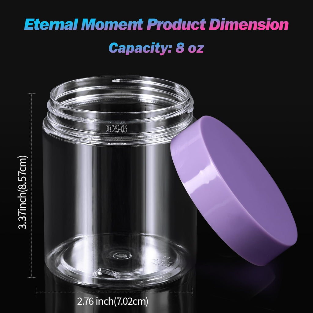 Eternal Moment 36 Pack 1 OZ Plastic Jars Round Clear Cosmetic Container Jars with Lids, Perfect for Lotion, Cream, Ointments, Makeup, Eye Shadow, Rhinestone, Samples, Pot, Travel Storage