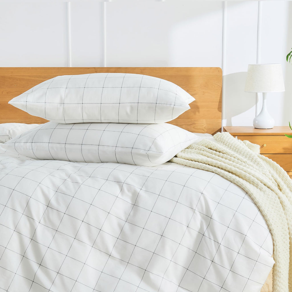 JELLYMONI Cotton Striped Pillowcases Set of 2, Sage Green, Standard | Soft breathable feel, Envelope closure, 400TC cotton, Machine washable, Gentle on skin