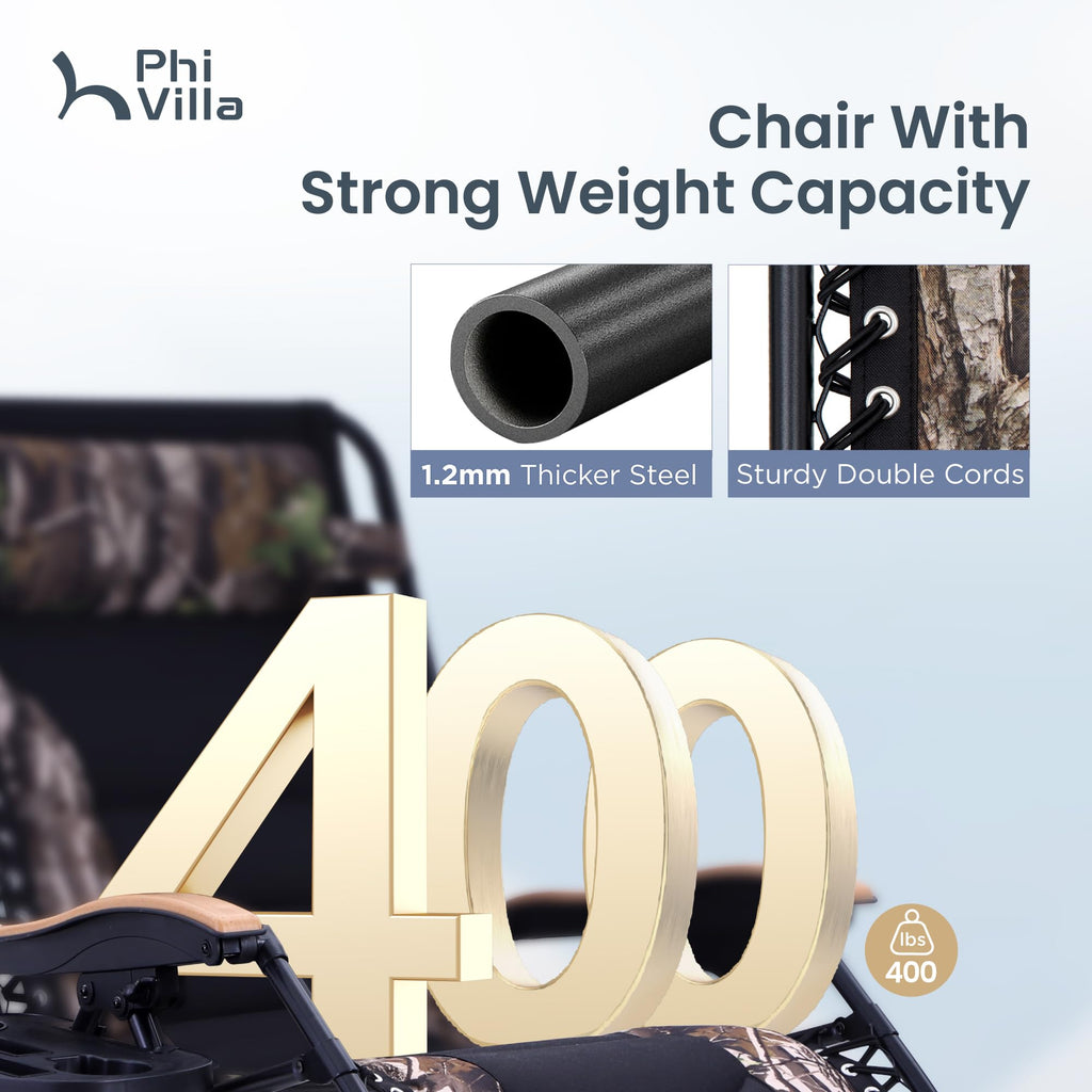 PHI VILLA XXL Oversized Padded Zero Gravity Chair Set of 2, Foldable Patio Recliner, 30" Wide Seat Anti Gravity Lounger with Armrest and Cup Holder, Support 400 LBS (Aqua Blue)