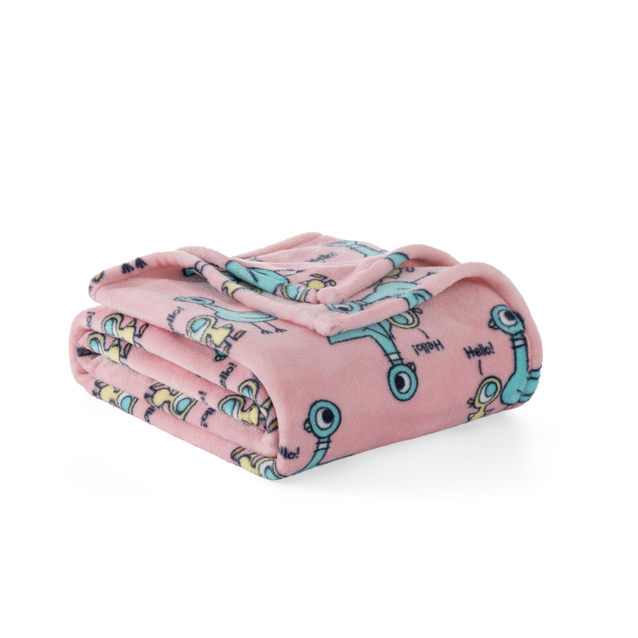 Berkshire Blanket VelvetLoft® Luxury Soft Polyester Throw Blanket, Don’t Let The Pigeon Drive The Bus, 50 x 70in(Official Mo Willems® Product)