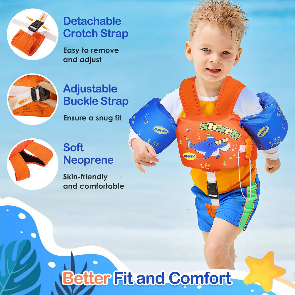 Moko Swim Arm Band for Kids 20-30-50 lbs, Cute Cartoon Toddler Swim Vest, Swimming Water Wings Pool Floaties Sleeve for Children Learn to Swim