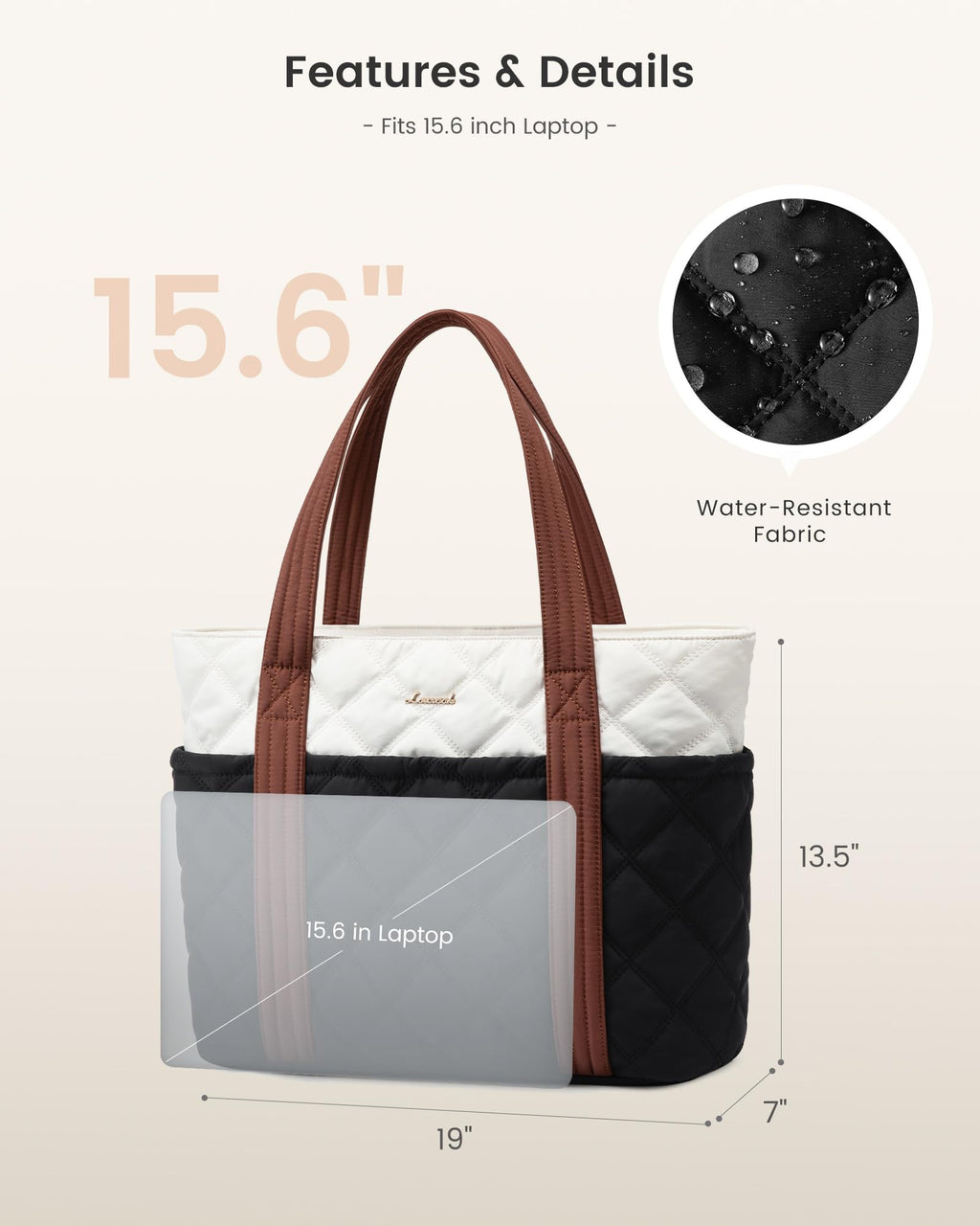 LOVEVOOK Puffer Tote Bag for Women, Puffy Work Handbag with Cup Holder, Travel Carry On Bag with Zipper for Teacher Nurse Gym