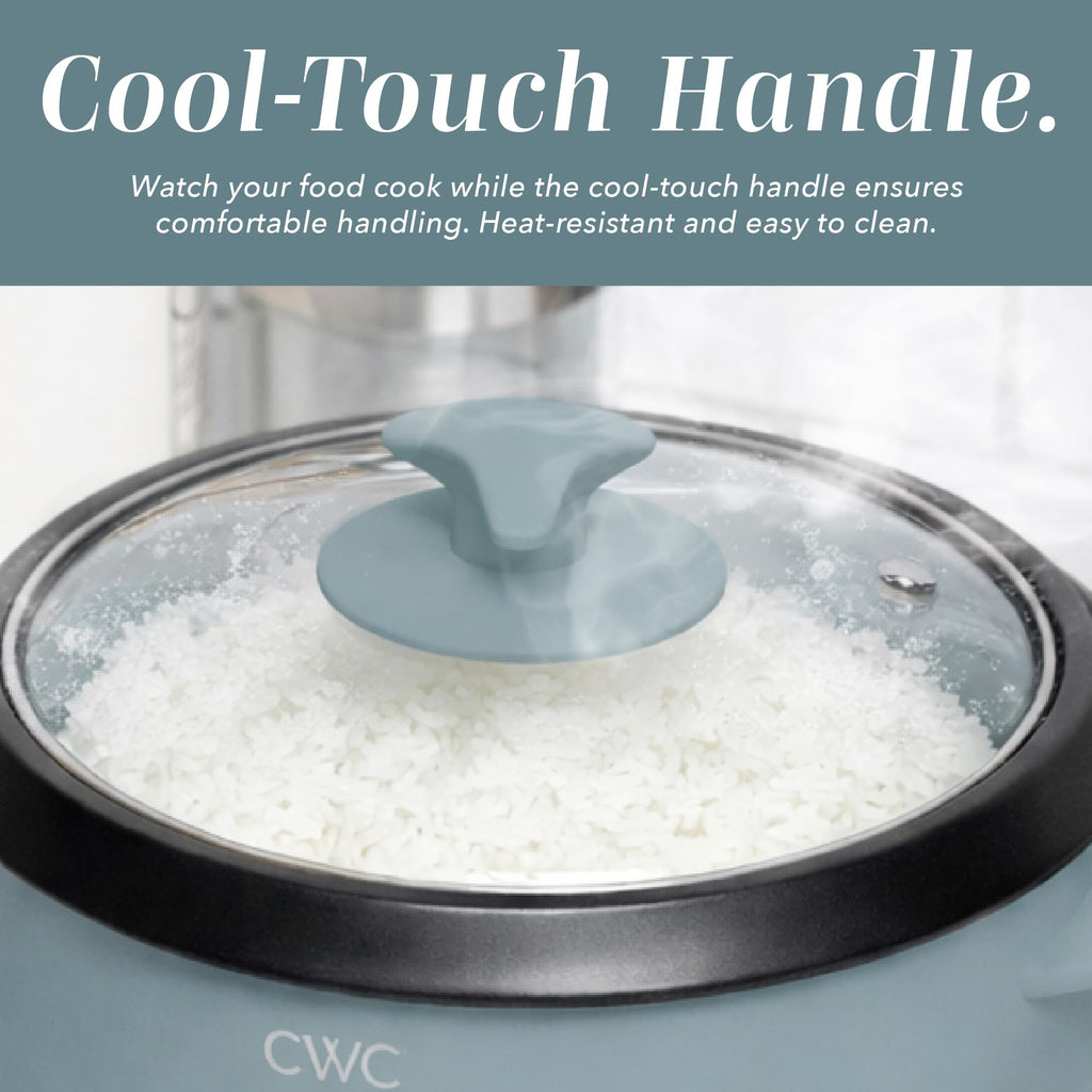 COOK WITH COLOR 6 Cup Rice Cooker 300W - Effortless Cooking and Perfectly, Cooks 3 Cups of Raw Rice for 6 Cups of Cooked Rice, Floral Blue