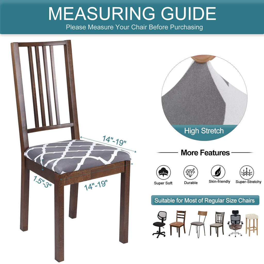 SearchI Seat Covers for Dining Room Chairs Stretch Printed Chair Seat Covers Set of 2, Removable Washable Upholstered Chair Seat Protector Cushion Slipcovers for Kitchen, Office(Ball Flower)