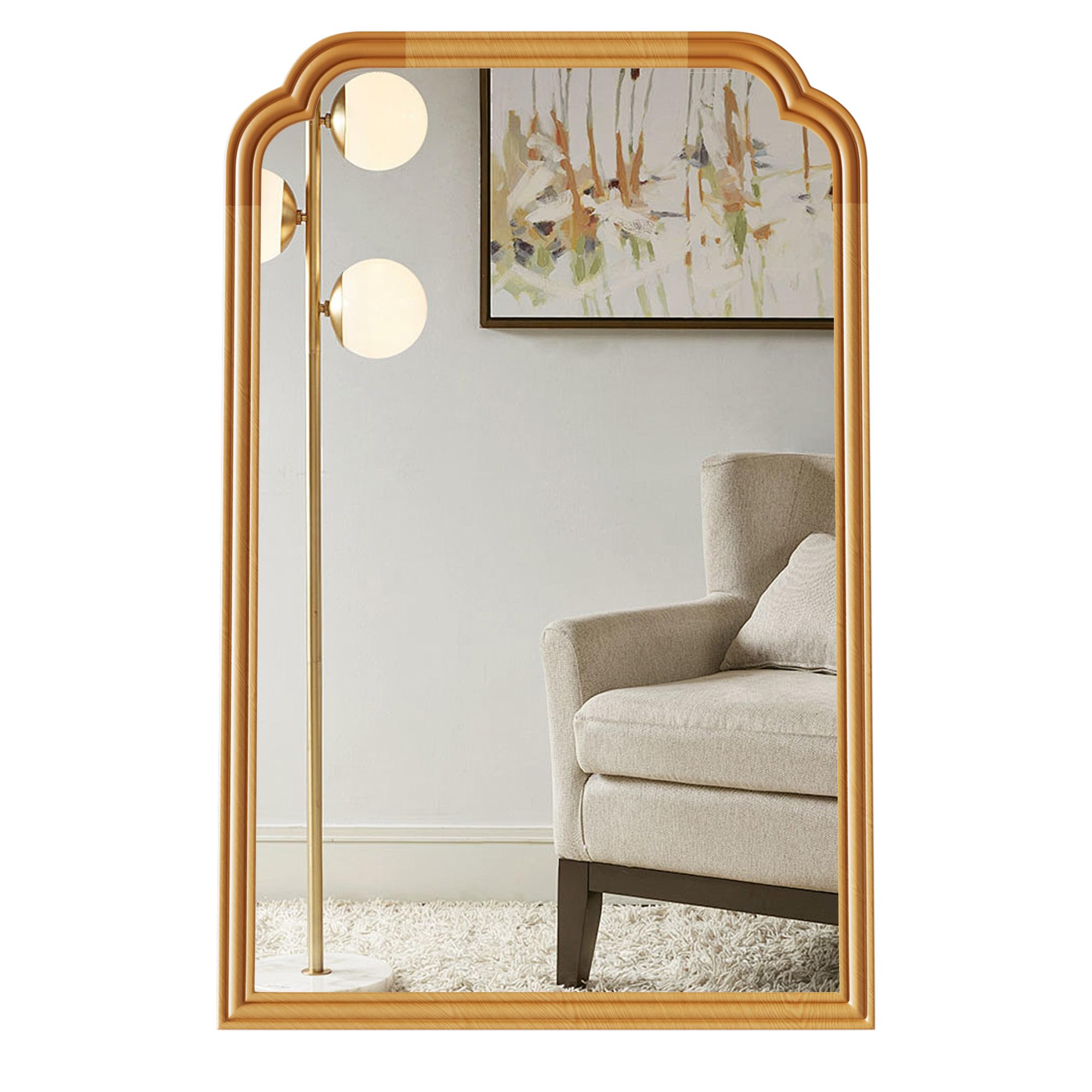 Ferytange 18X24 Inch Black Mirror for Wall with Metal Frame Rectangular Rounded Bathroom Vanity Mirror Anti-Rust, Hangs (Black 18" x 24")