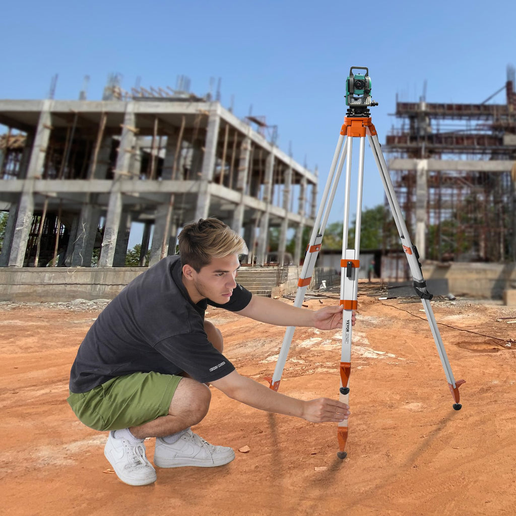 VEVOR Laser Level Tripod Stand, 5/8"-11 Thread Mount, 16.53-65.55 inch Height Adjustment Heavy Duty Survey Tripod for Construction Laser Level Scanner, Retractable Legs Non-Skid Feet Professional