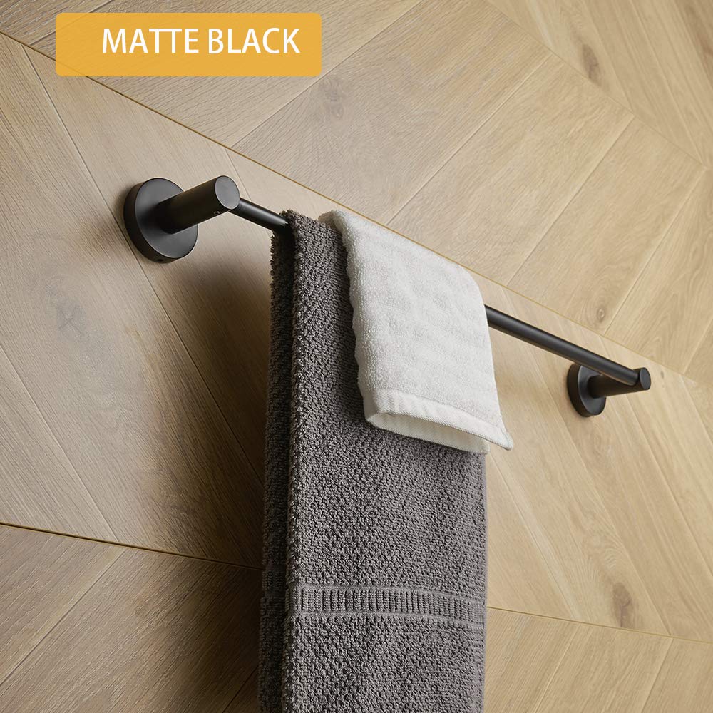 BESy Adjustable 15 to 26 Inch Single Bath Towel Bar for Bathroom SUS304 Stainless Steel Towel Holder, Wall Mount with Screws Hand Towel Bar Rod Hotel Style, Brushed Gold