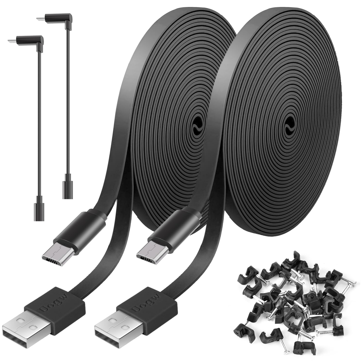 2 Pack 10FT Power Extension Cable Compatible with Wyze Cam v4/v3/OG,Wyze Cam Pan v3/v4,Blink,eufy,NestCam Indoor,Amazon Cloud Camera,USB A to USB C (Black)