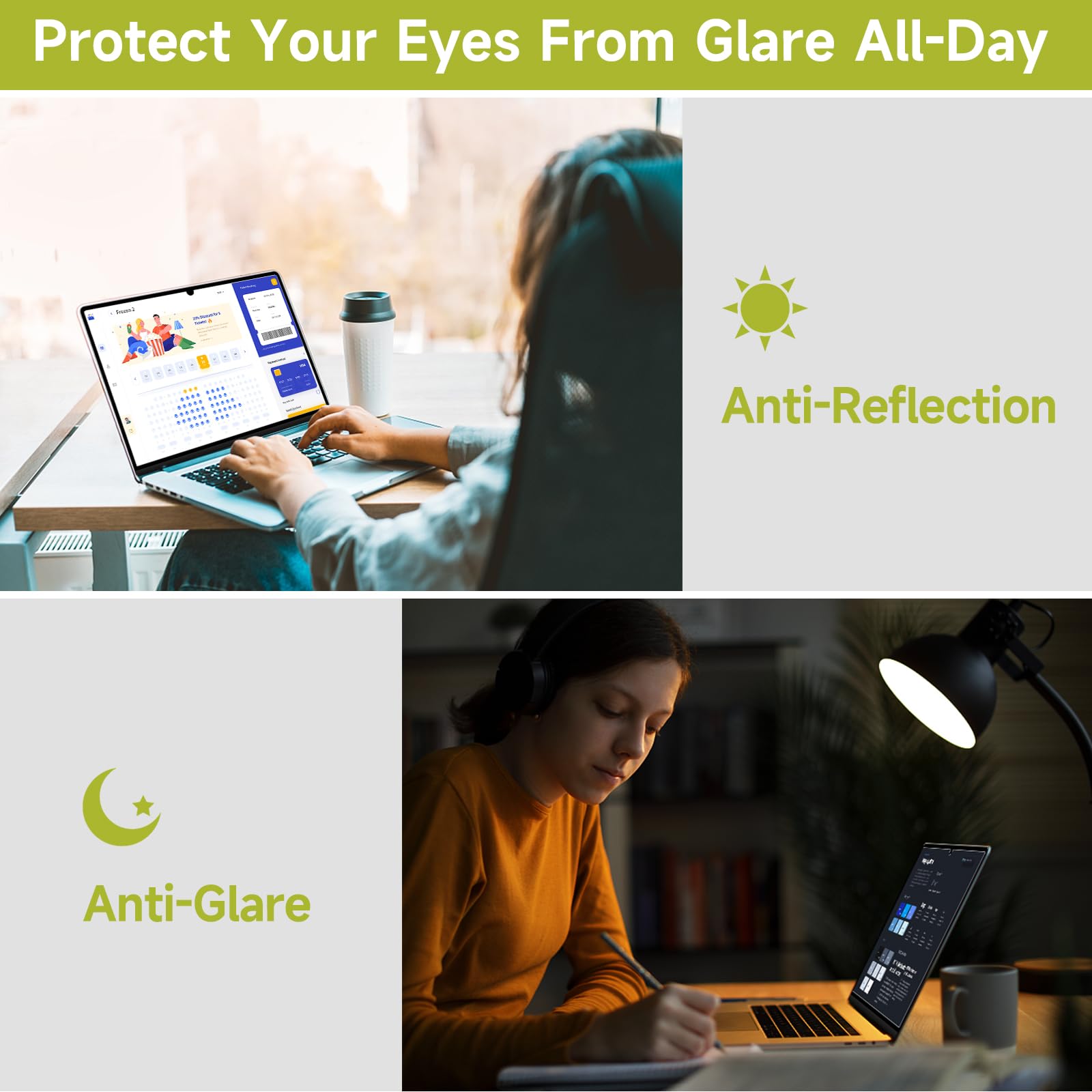 Paquete de 2 protectores de pantalla compatibles con MacBook Pro de 13 pulgadas (2016-2022 / M1, M2) y MacBook Air de 13 pulgadas (2018-2021 / M1), protector de pantalla antirreflejos, protector de