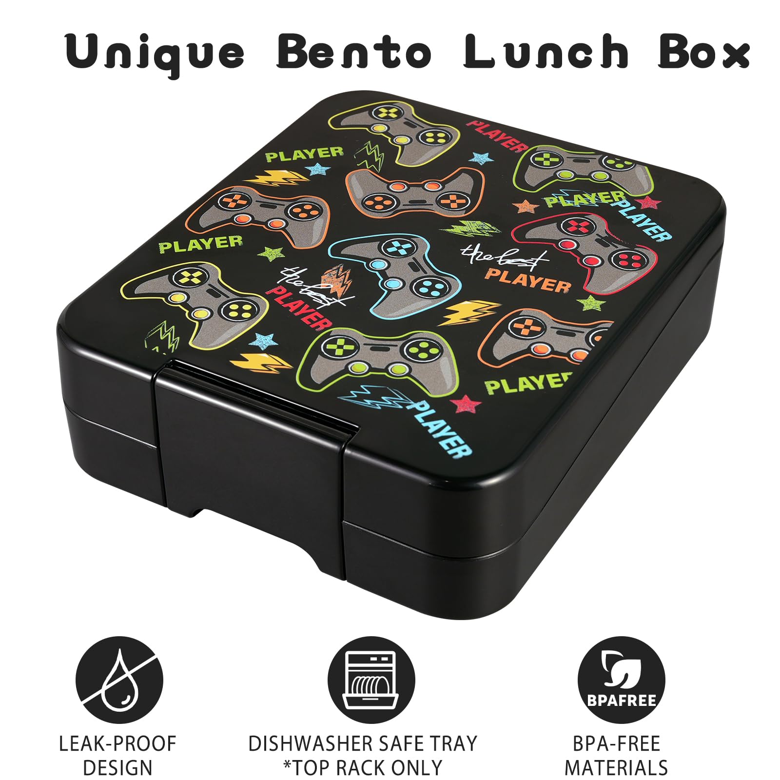 Bento Lunch Box Set for Kids with 10oz Soup Thermo, Leak-Proof Lunch Containers with 4 Compartment, Kids Thermo Hot Food Jar and Insulated Lunch Bag for Kid to School,BPA-Free(Basketball)