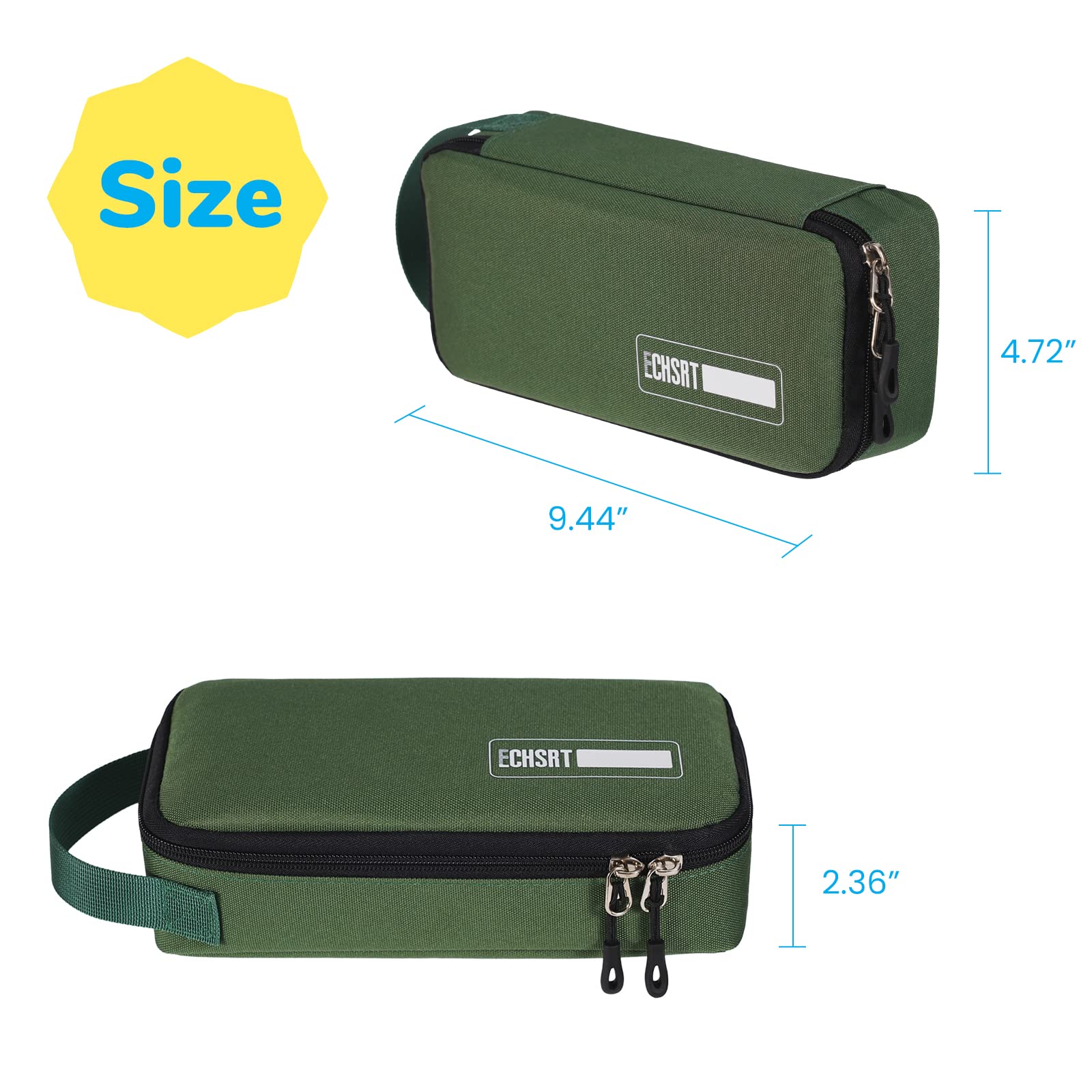 ECHSRT Large Pencil Case, Aesthetic Pen Pouch with Big Capacity, Minimalist Portable Stationery Bag with Handle for Office Organizer Aesthetic Pencil Cases