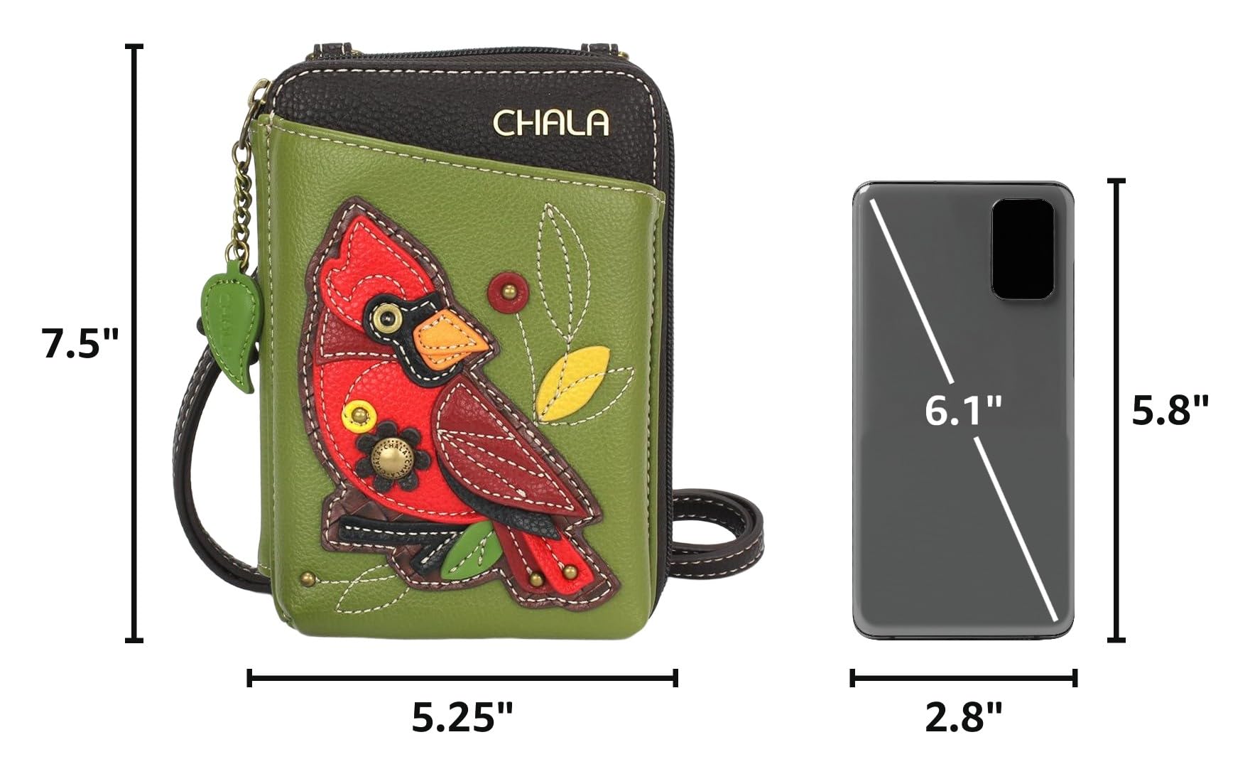 CHALA Wallet Crossbody Cell Phone Purse - Women Faux Leather Multicolor Handbag with Adjustable Strap
