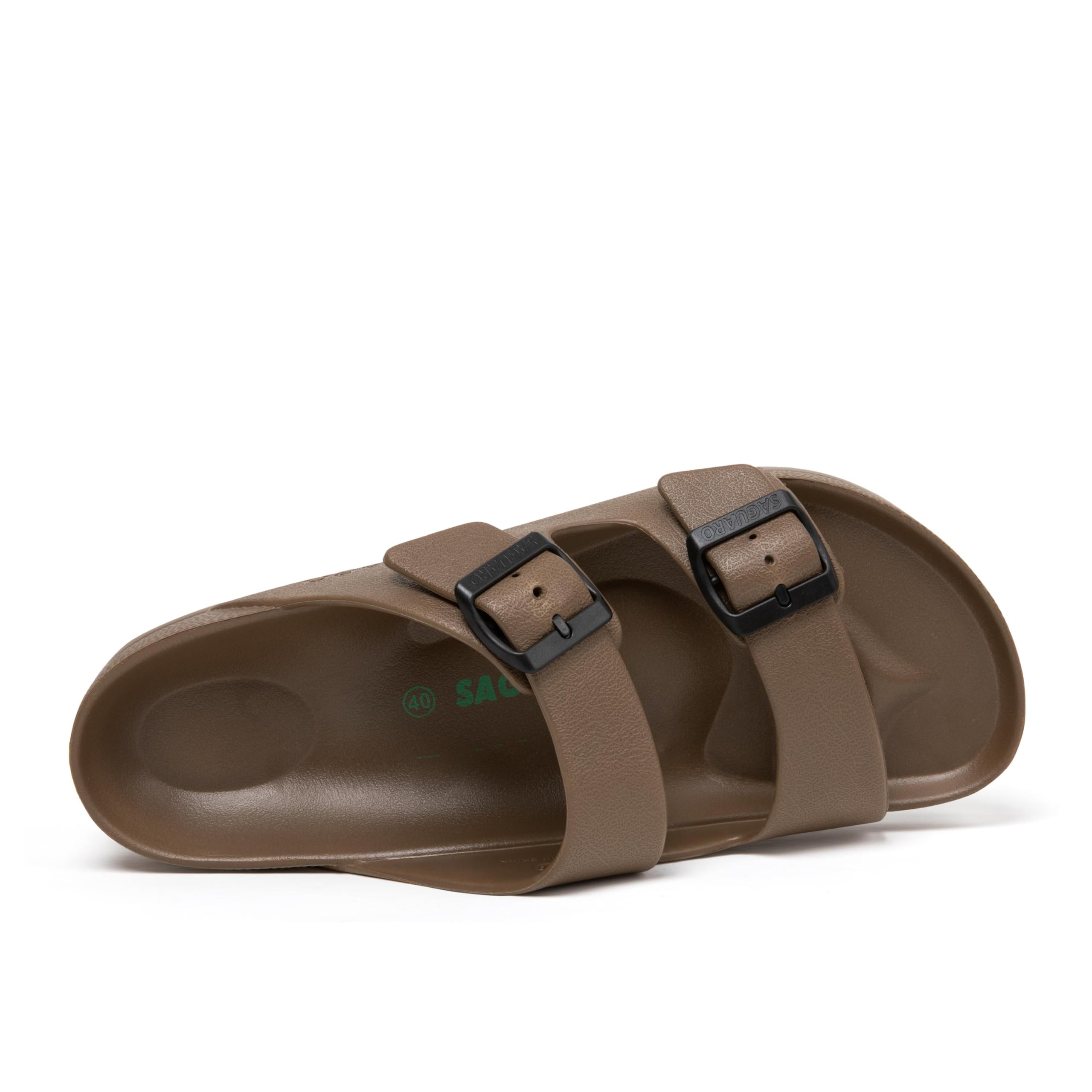 SAGUARO Men's Women's Comfort Double Buckle Sandals Lightweight Adjustable EVA Sandals with Rubble Sole