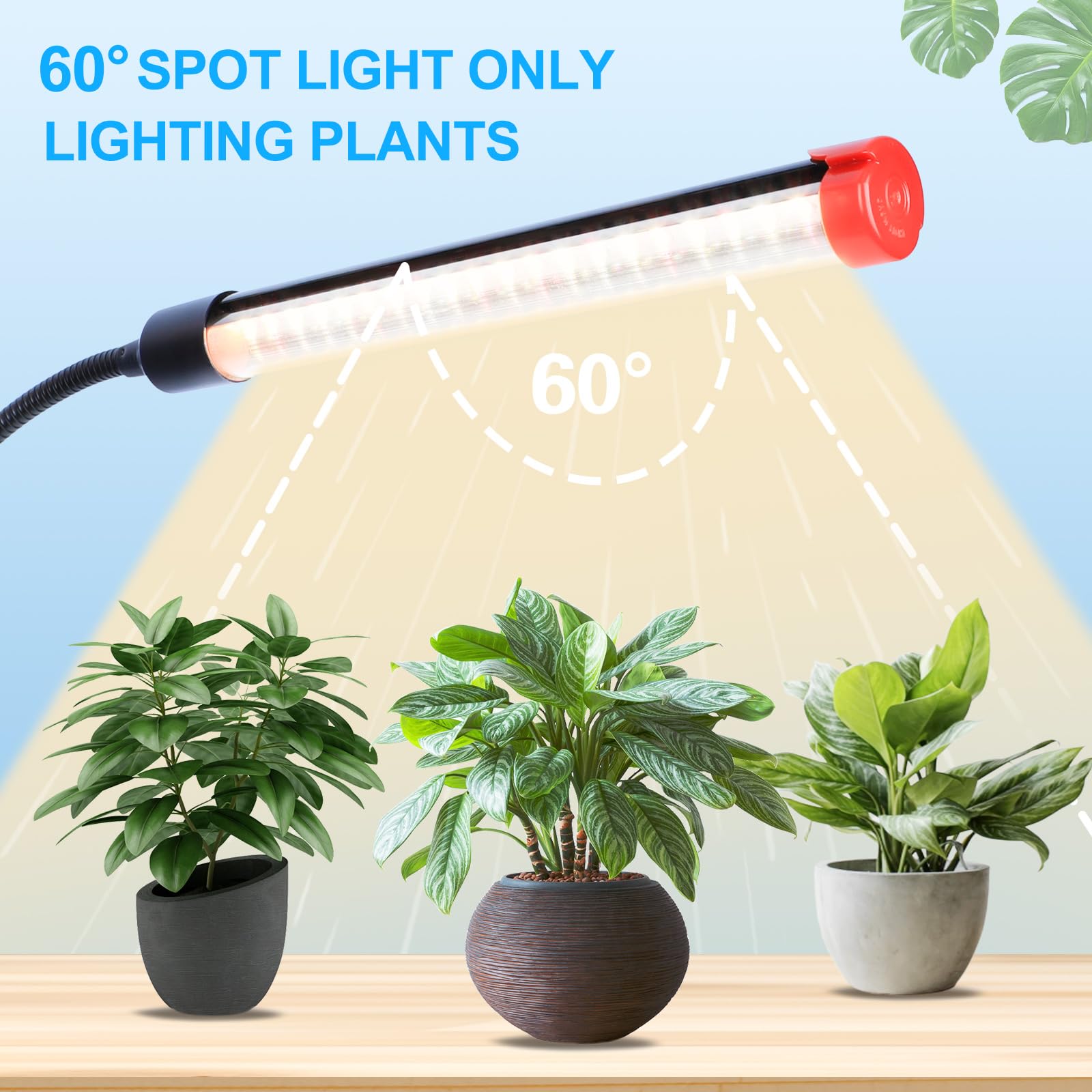 FECiDA Gamechanger 2026 36 Watt Power Draw, NO Need Adapter, 4Head Strong Clip Grow Lights for Indoor Plants with 4/8/12/16/20H Timer, LED Plant Growing Lamps for Houseplants, Bonsai, Seed Starting