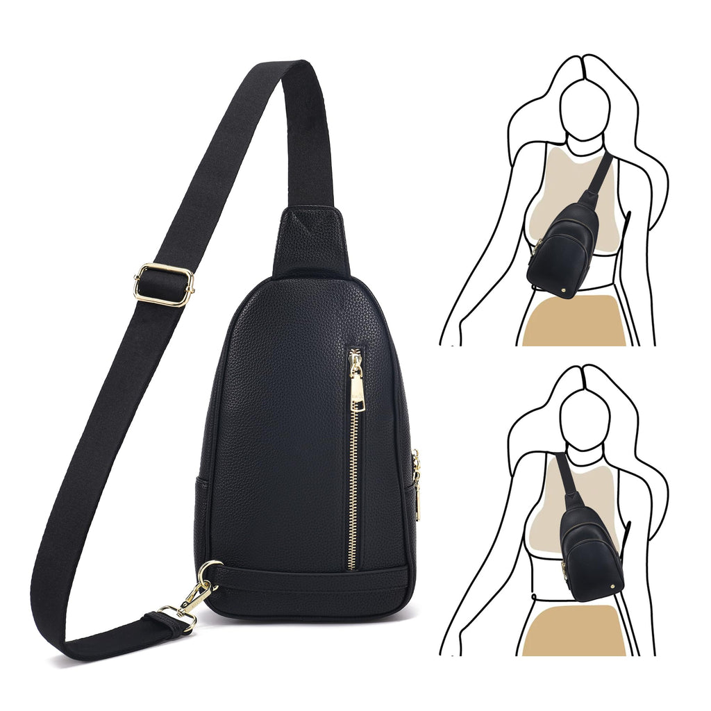 INICAT Small Crossbody Sling Bags Faux Leather Fanny Packs Purses for Women Everyday & Travel