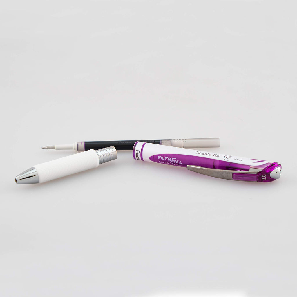 Pentel EnerGel Pearl RTX Retractable Liquid Gel Pen, (0.7mm), Medium Line, Needle Tip, Black Ink, Pack of 2 (BLN77WBP2A)