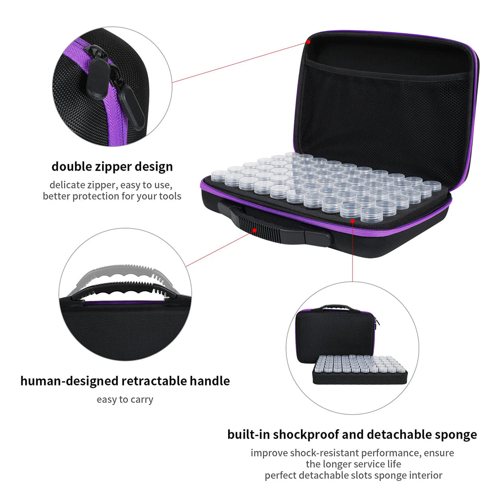 Douorgan Diamond Painting Storage Containers Portable Bead Organizer Shockproof Bead Art Storage Case Jewelry Beads Storage Box (30 Small Boxes)