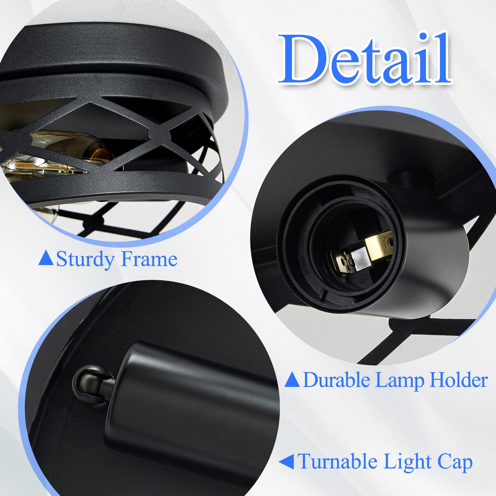 SKEJAO Flush Mount Ceiling Light Fixture,Black 2-Light Hallway Light Fixtures Ceiling,Light Fixtures Ceiling Mount for Farmhouse,Kitchen,Hall,Bedroom,Bathroom (2 Pack)