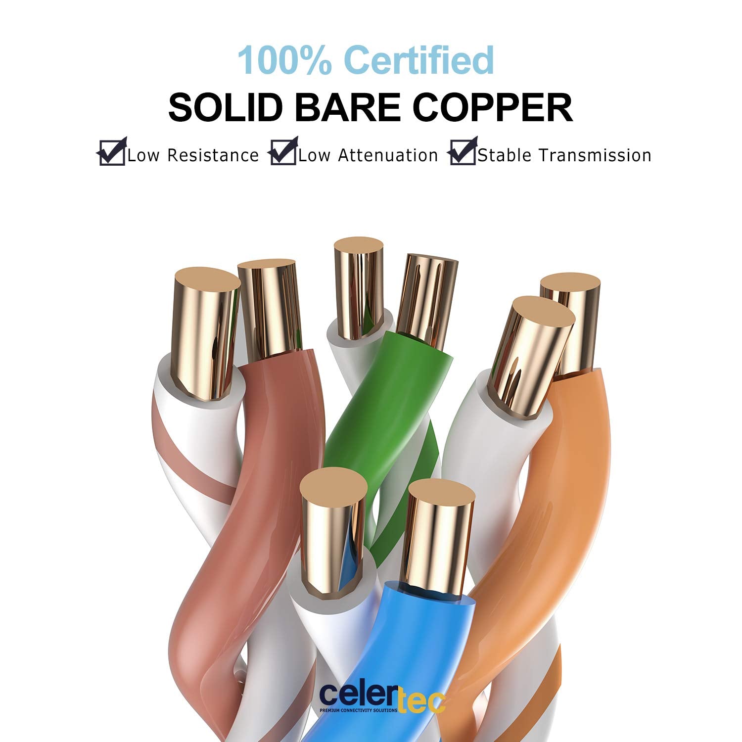 celertec CAT6A Ethernet Cable, 500ft, 23AWG Solid Bare Copper, UTP Unshielded Twisted Pair, CMR Riser Rated &ETL Listed, 650Mhz/10Gigabit Network Speed, Category6 Augmented, Bulk Ethernet Cable- Black