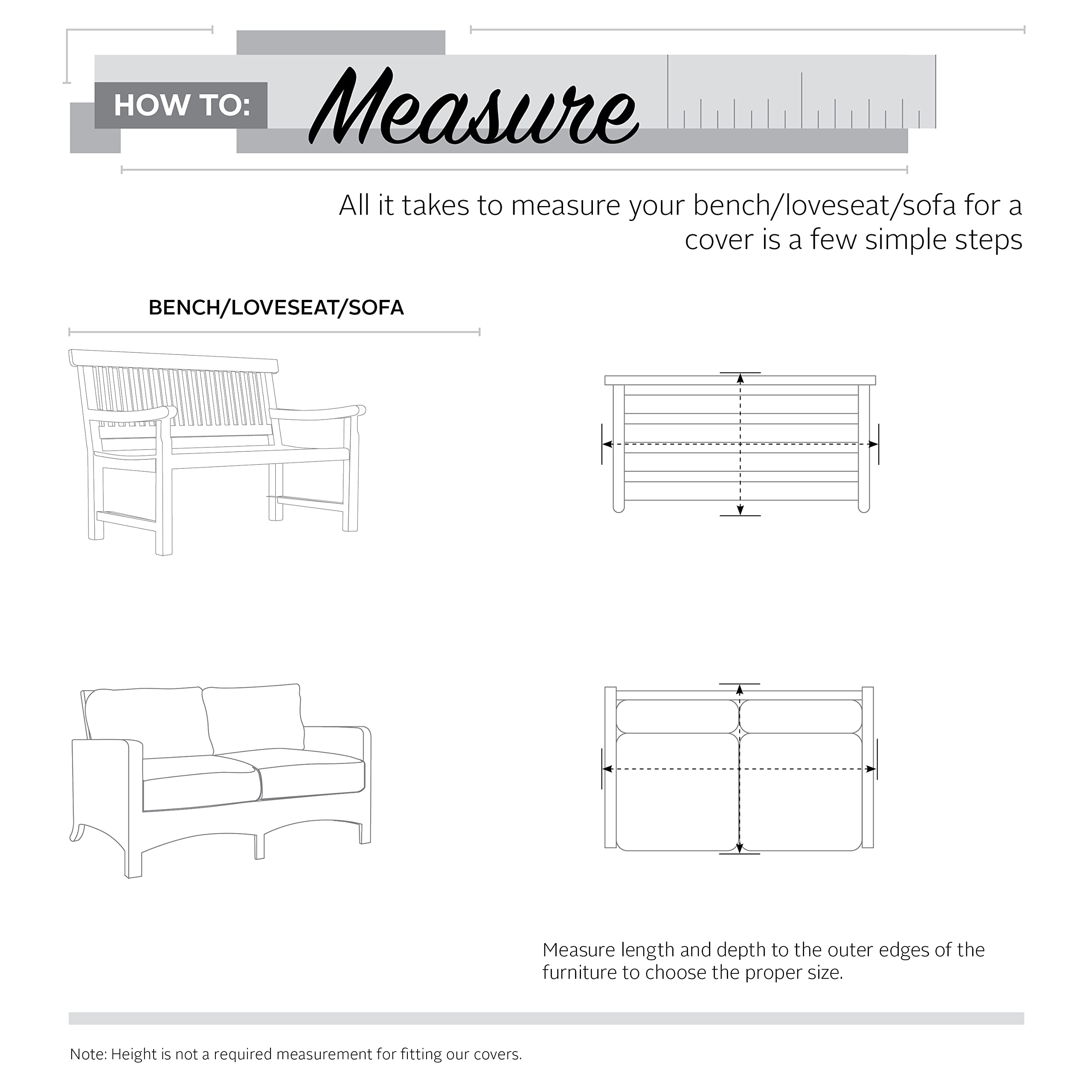 Classic Accessories Veranda Water-Resistant 58 Inch Deep Seated Patio Sofa/Loveseat Cover, Patio Furniture Covers