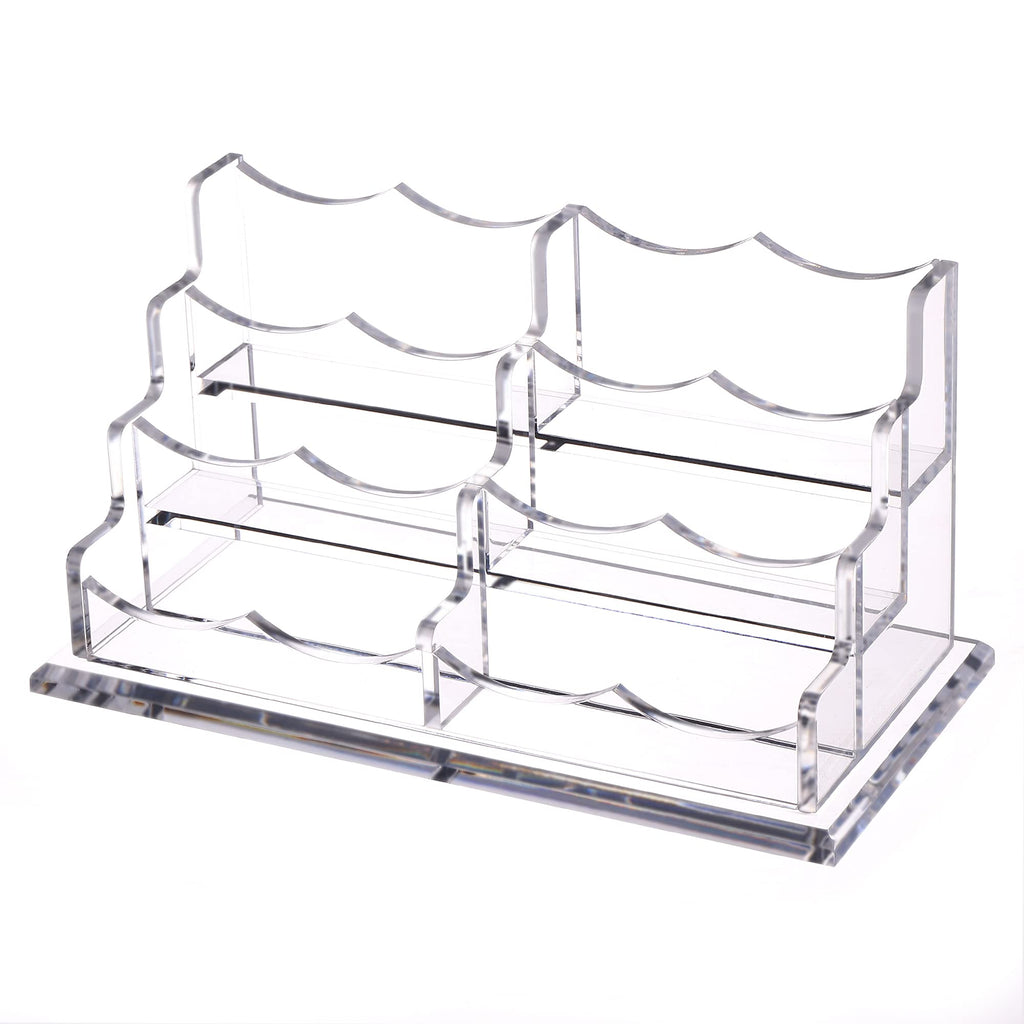 HeZone Business Card Holder for Desk Display, Clear Acrylic Cards Organizer Stand for Men and Women, Business Cards Case Rack 1 Pack, Holds 50 Cards-1 Slot