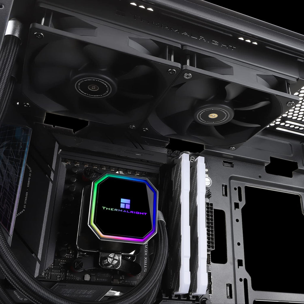 Thermalright Frozen Prism 240 Black CPU Liquid Cooler,Efficient PWM Controlled Pump 3300RPM,TL-E12 Series PWM Fan×2,Water Cooling Computer Parts,for AMD AM4/AM5,Intel LGA1150/1151/1200/1700/1851