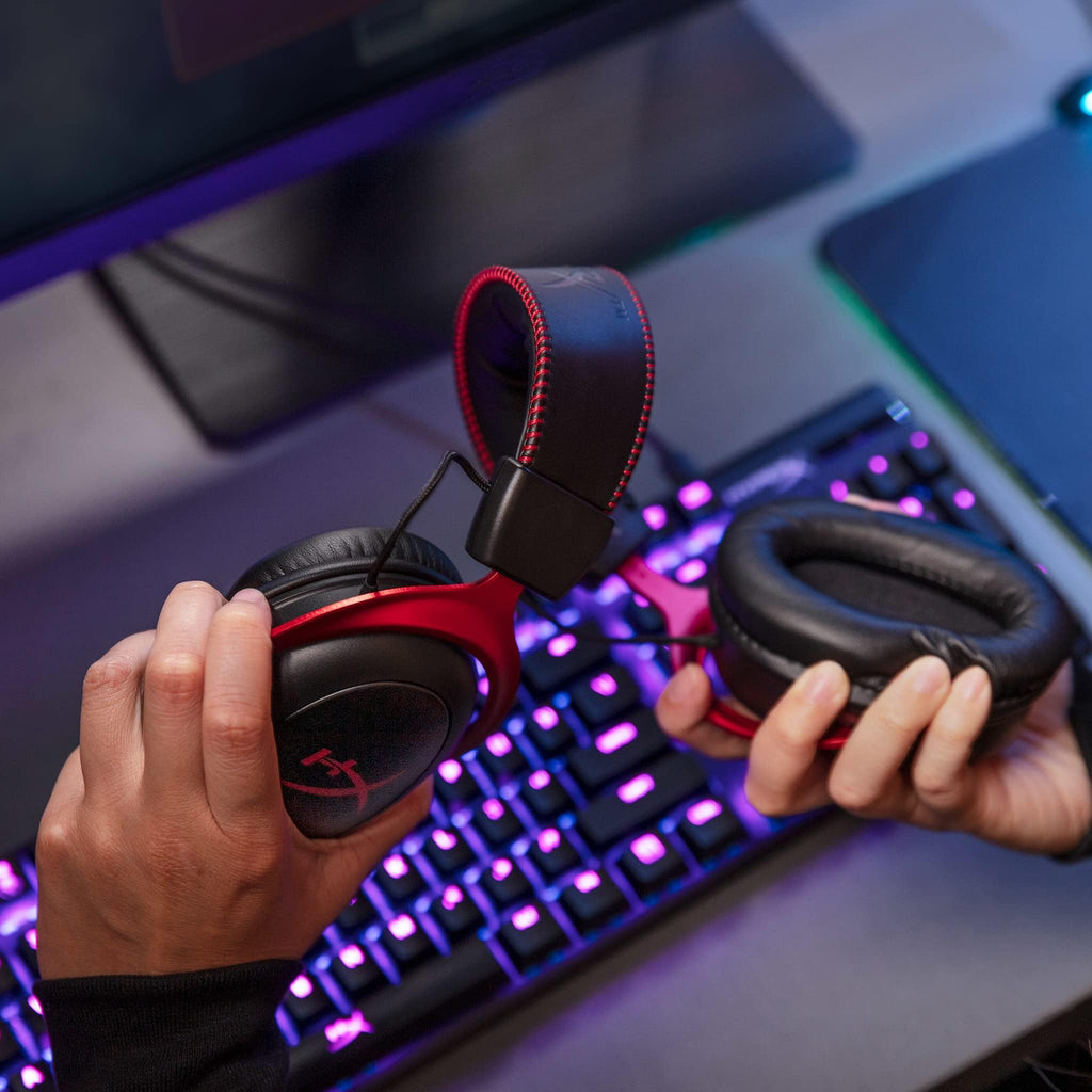 HyperX Cloud II Gaming Headset - 7.1 Surround Sound - Memory Foam Ear Pads - Durable Aluminum Frame - Multi Platform Headset - Works with PC, PS4, PS4 PRO, Xbox One, Xbox One S - Red (KHX-HSCP-RD)