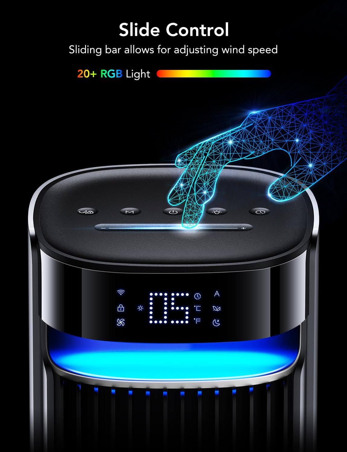 Goveelife 42'' Tower Fan for Bedroom, Smart Floor Fan with 150° Adjustable Oscillating, APP & Voice Control, 5 Modes 12 Speeds up to 26ft/s, 24H Timer, 27dB Quiet Fan for Cooling Home Office Black