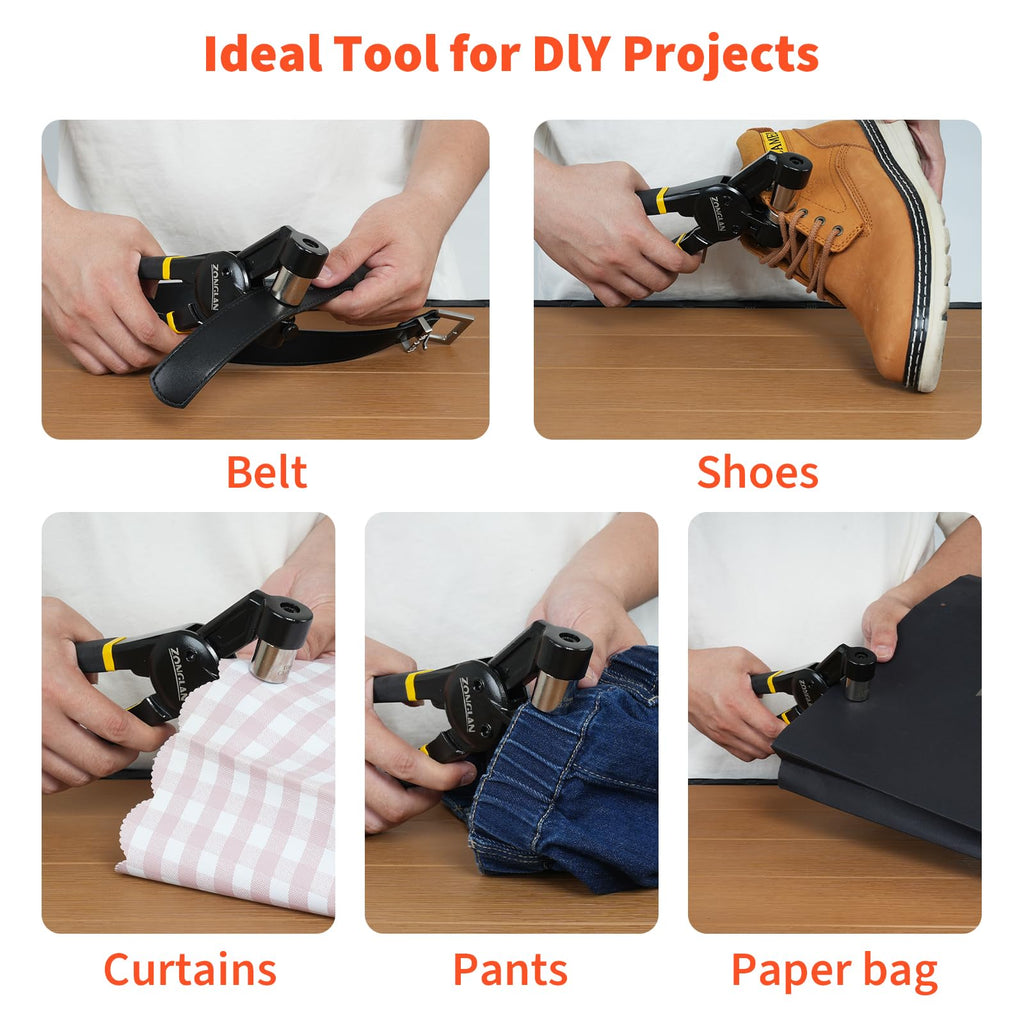 Heavy Duty Grommet Tool Kit with 1/2 Inch Die and 300 Sets of 12MM Grommets,Handheld Manual Eyelet Tool Rivet Press Punch Pliers for Leather Canvas Fabric