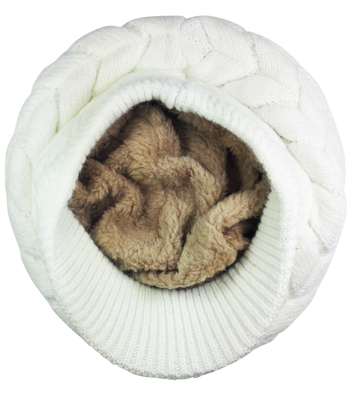 Women Winter Warm Knit Hat Wool Snow Ski Caps with Visor