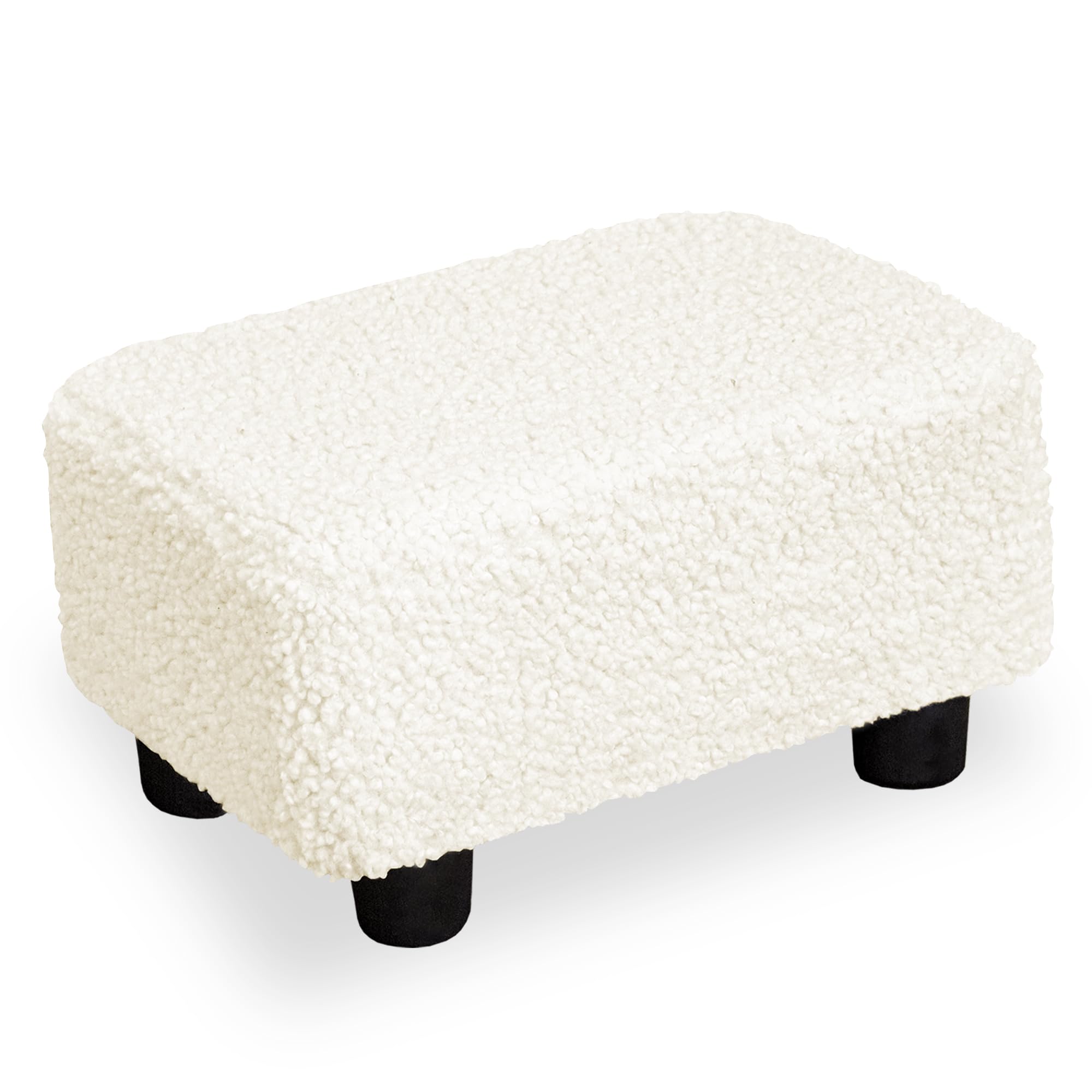 CAROLMADE Small Foot Stool Ottoman Footstool with Legs Under Desk Footrest for Living Room Bedroom and Office, Black