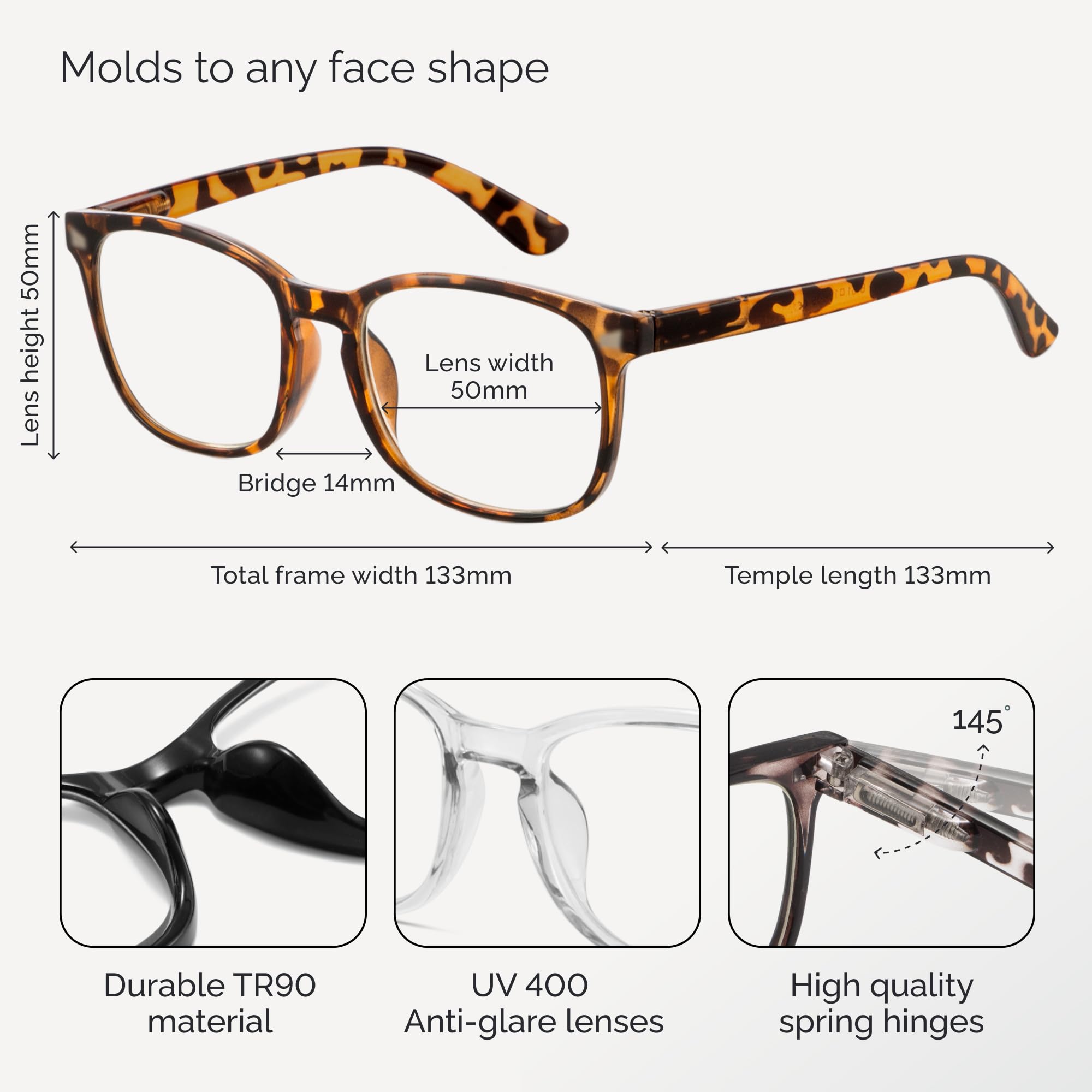 CCVOO Mix & Match Reading Glasses for Women - Lightweight, Comfortable Fit, Clear Vision - Blue Light Blocking