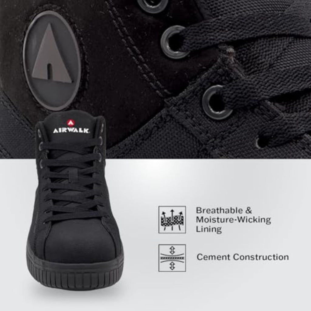 Airwalk Deuce Composite Toe Shoes for Men - Lightweight Work Safety Sneakers - Non-Slip, Electrical Hazard Resistant
