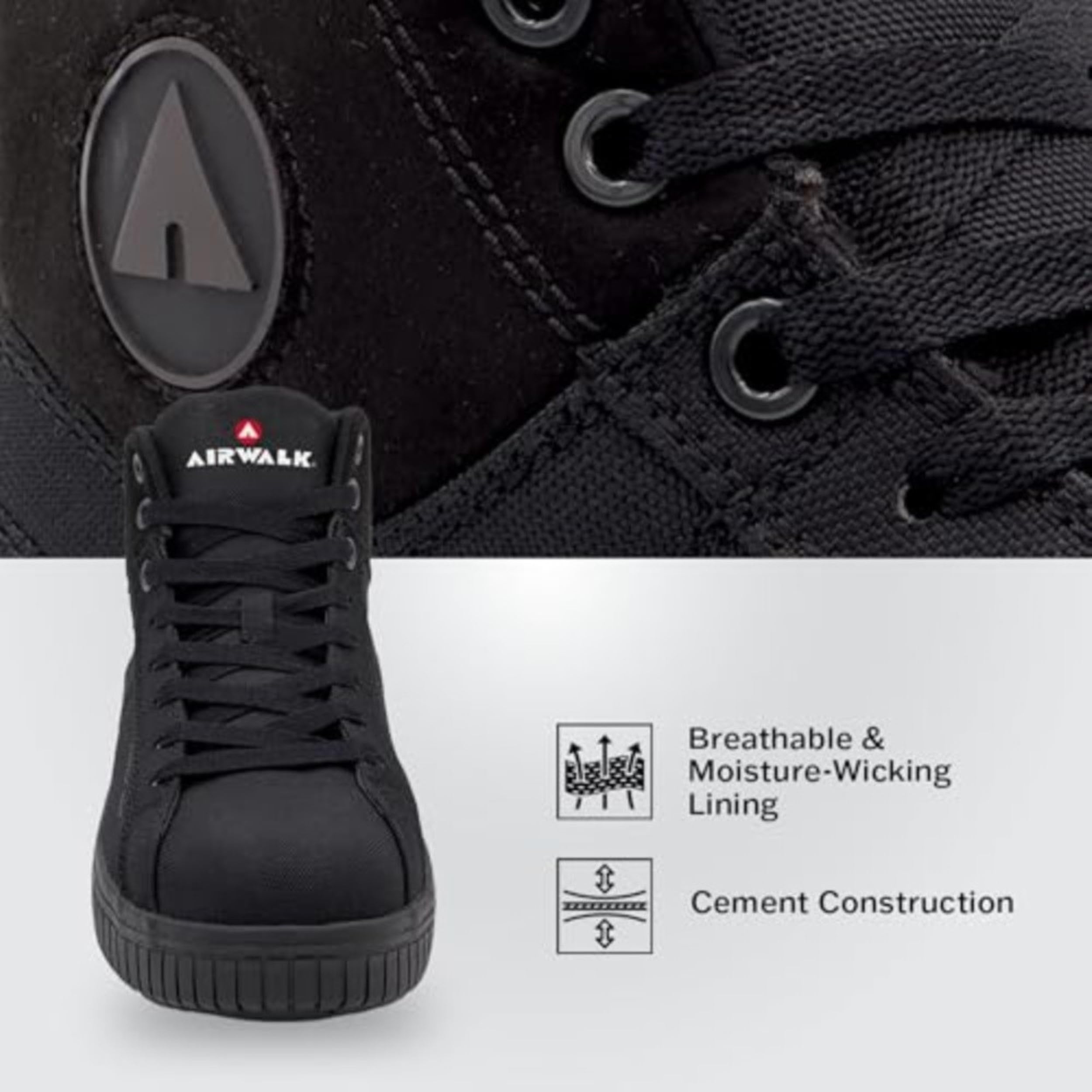 Airwalk Deuce Composite Toe Shoes for Men - Lightweight Work Safety Sneakers - Non-Slip, Electrical Hazard Resistant